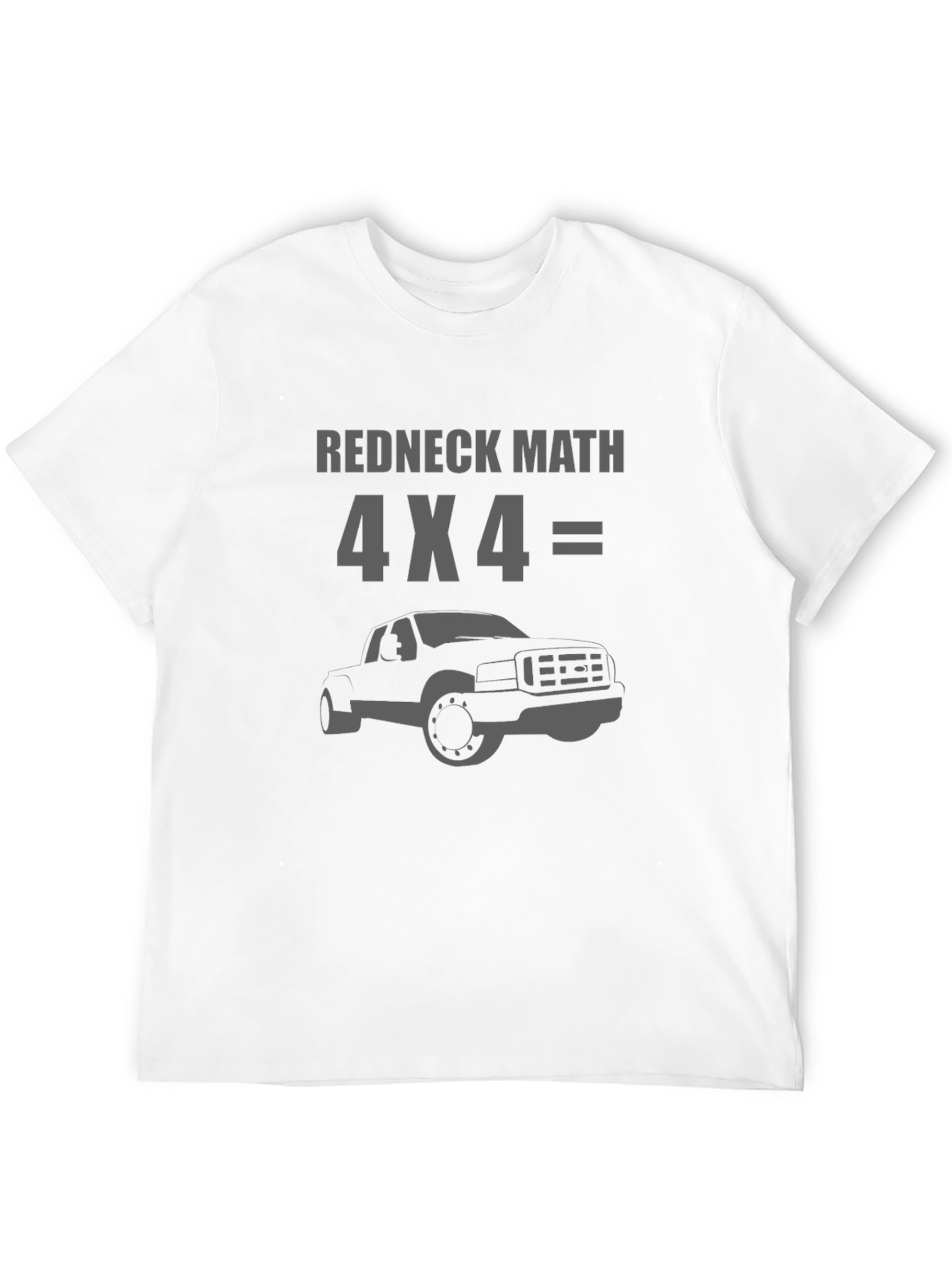 Black Redneck Math 4x4 Truck T-Shirt view 12