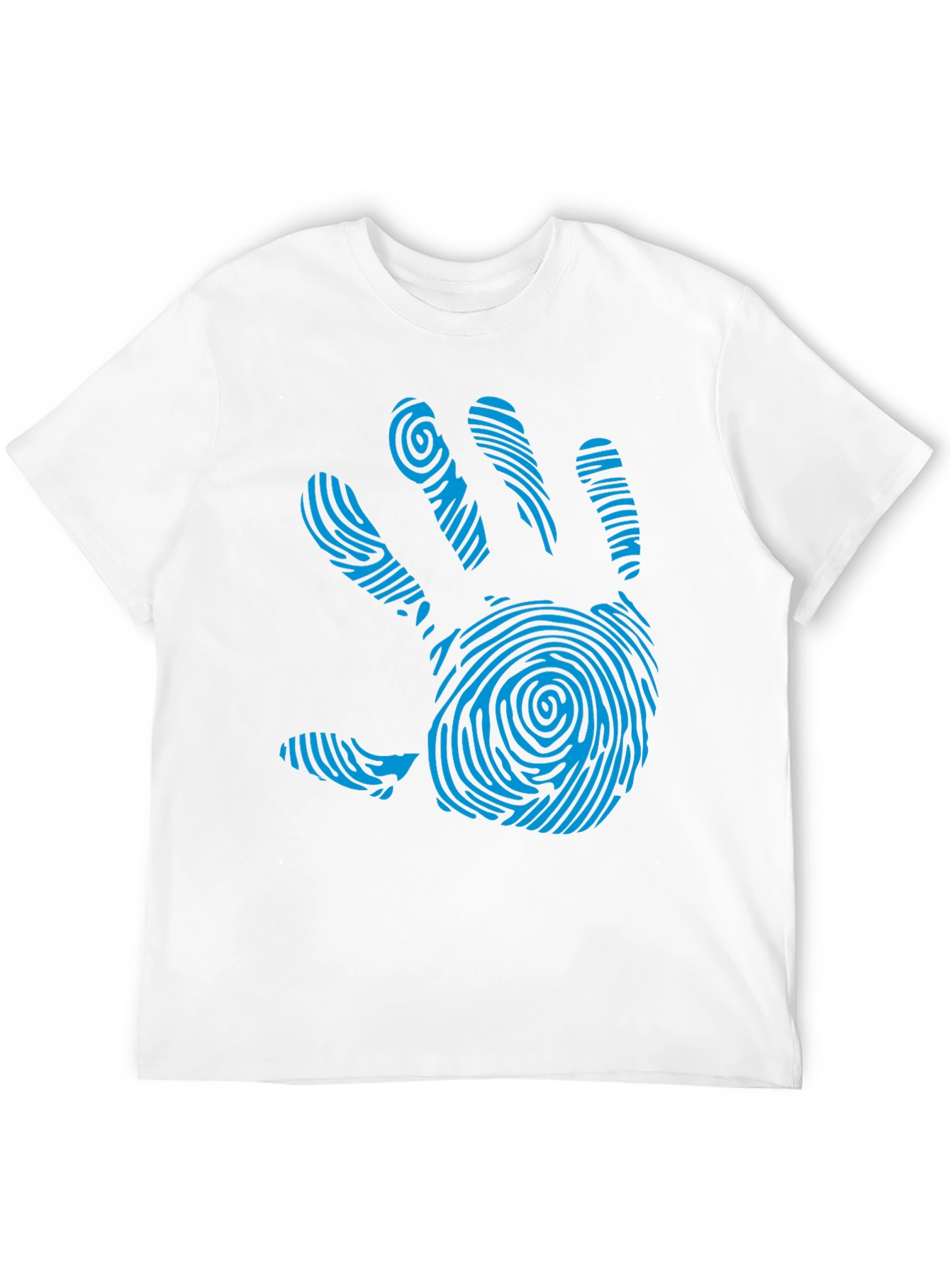 Black Fingerprint Hand Graphic Tee - Unique Design T-Shirt view 12