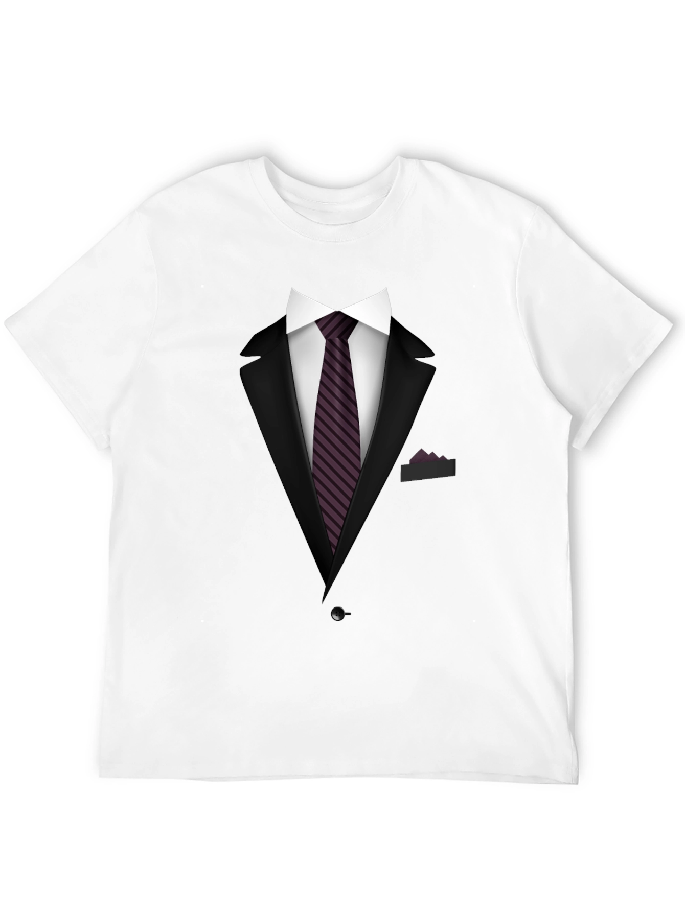 Black Formal Suit Graphic Tee -  Black T-Shirt with Suit Design view 12