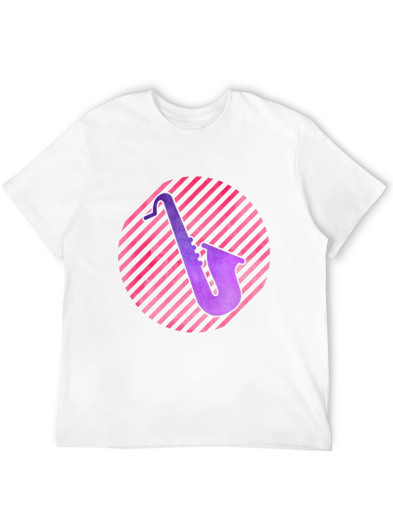 Black Saxophone Circle Graphic Tee - Black Cotton Shirt view 12
