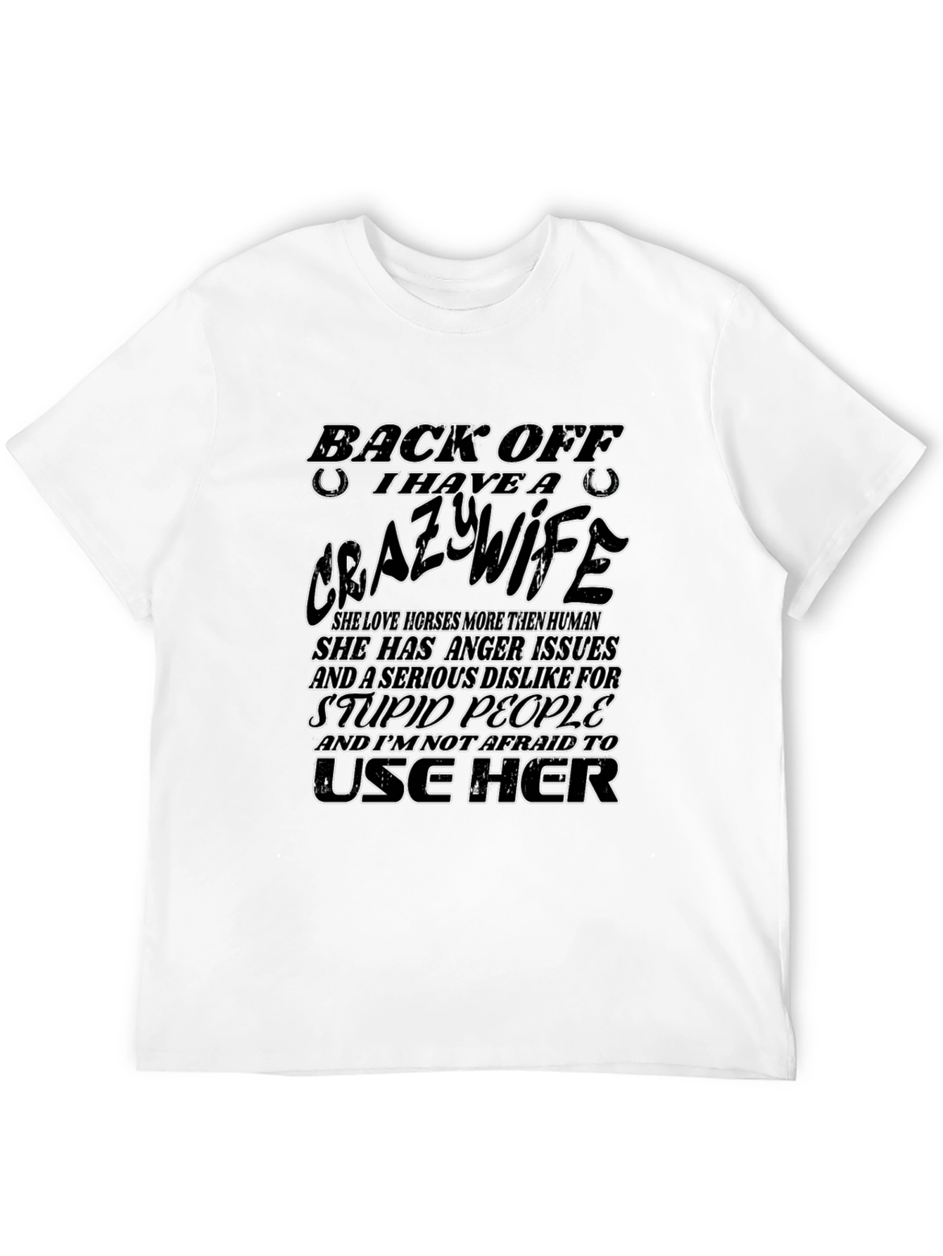 Black Funny 'Crazy Wife' Graphic Tee - Husband Humor Shirt view 12