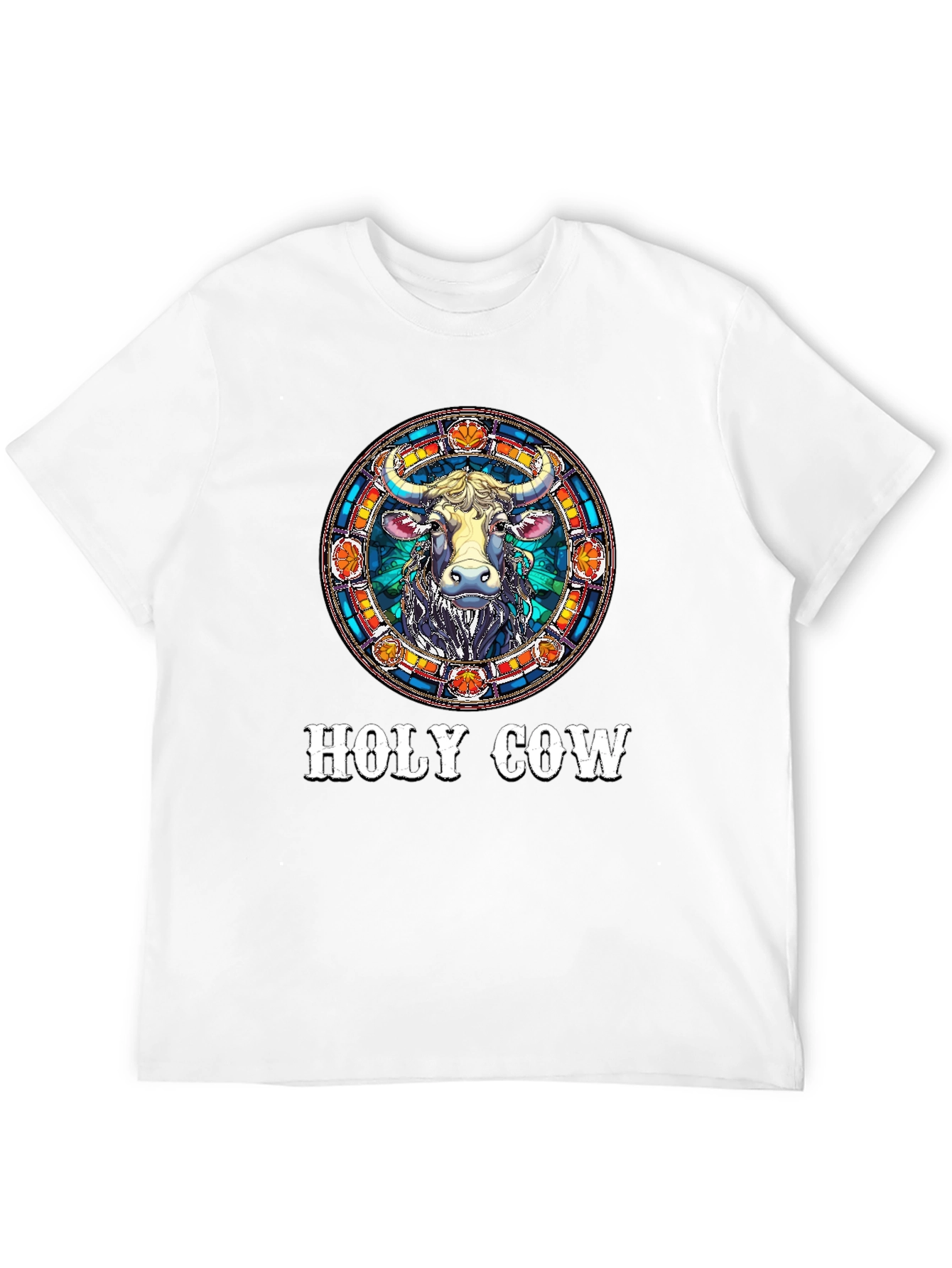 Black Holy Cow Graphic Tee - Funny Animal T-Shirt view 12