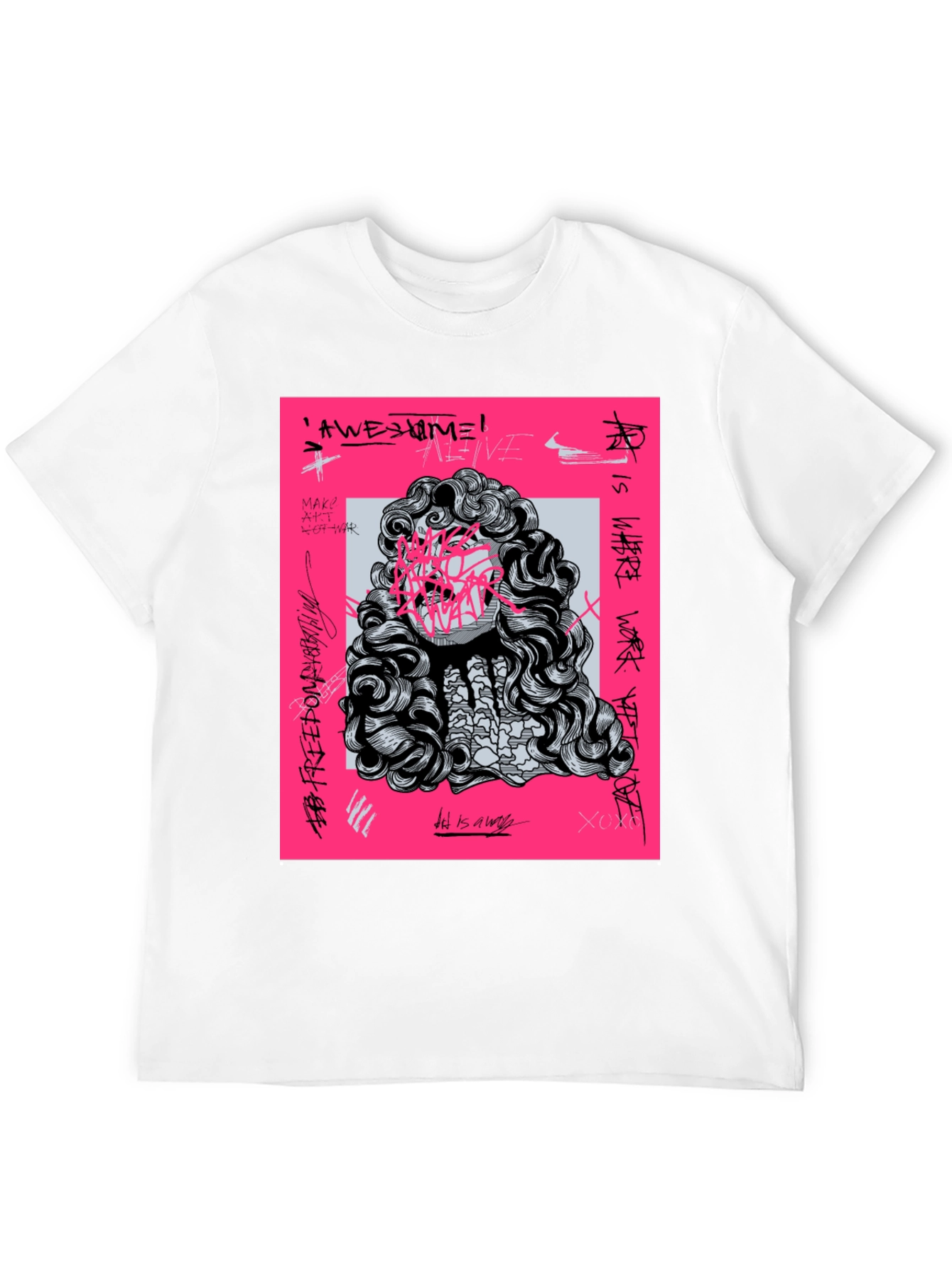 Black Edgy Graphic Print Tee - Artistic Statement view 12