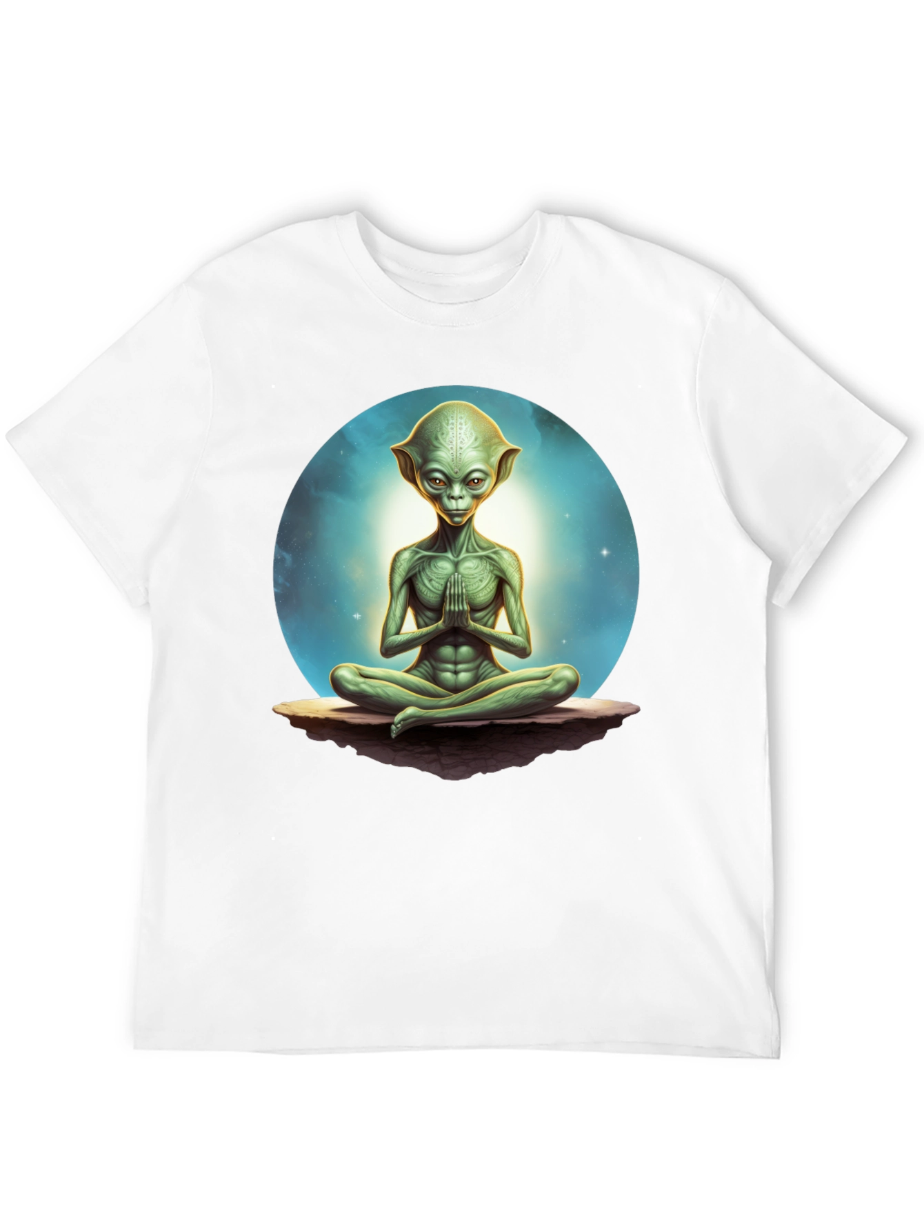 Black Meditating Alien Graphic Tee - Black view 12