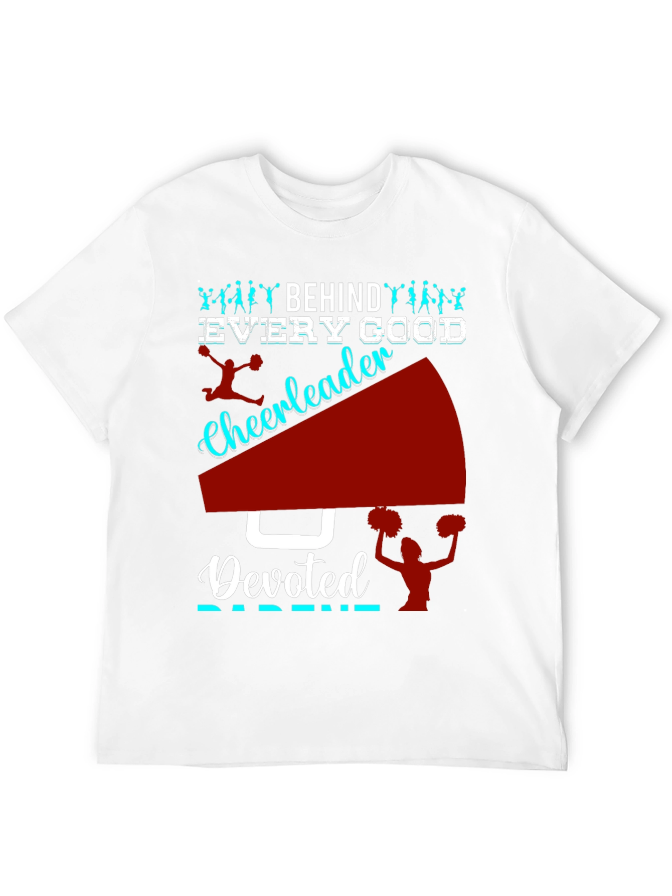 Black Devoted Cheerleader Parent T-Shirt view 12