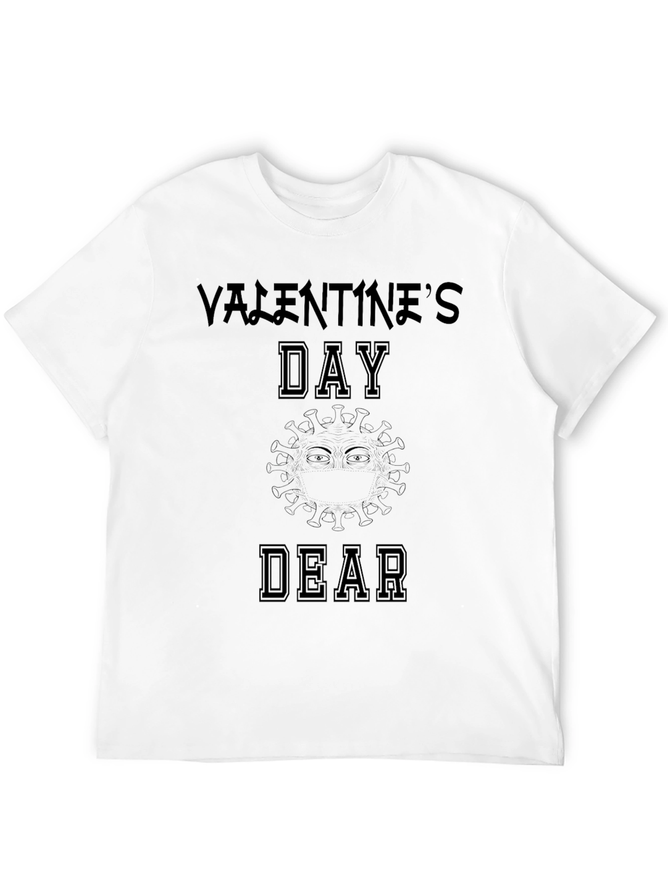 Black Valentine's Day T-Shirt: Dear Design, Black view 12