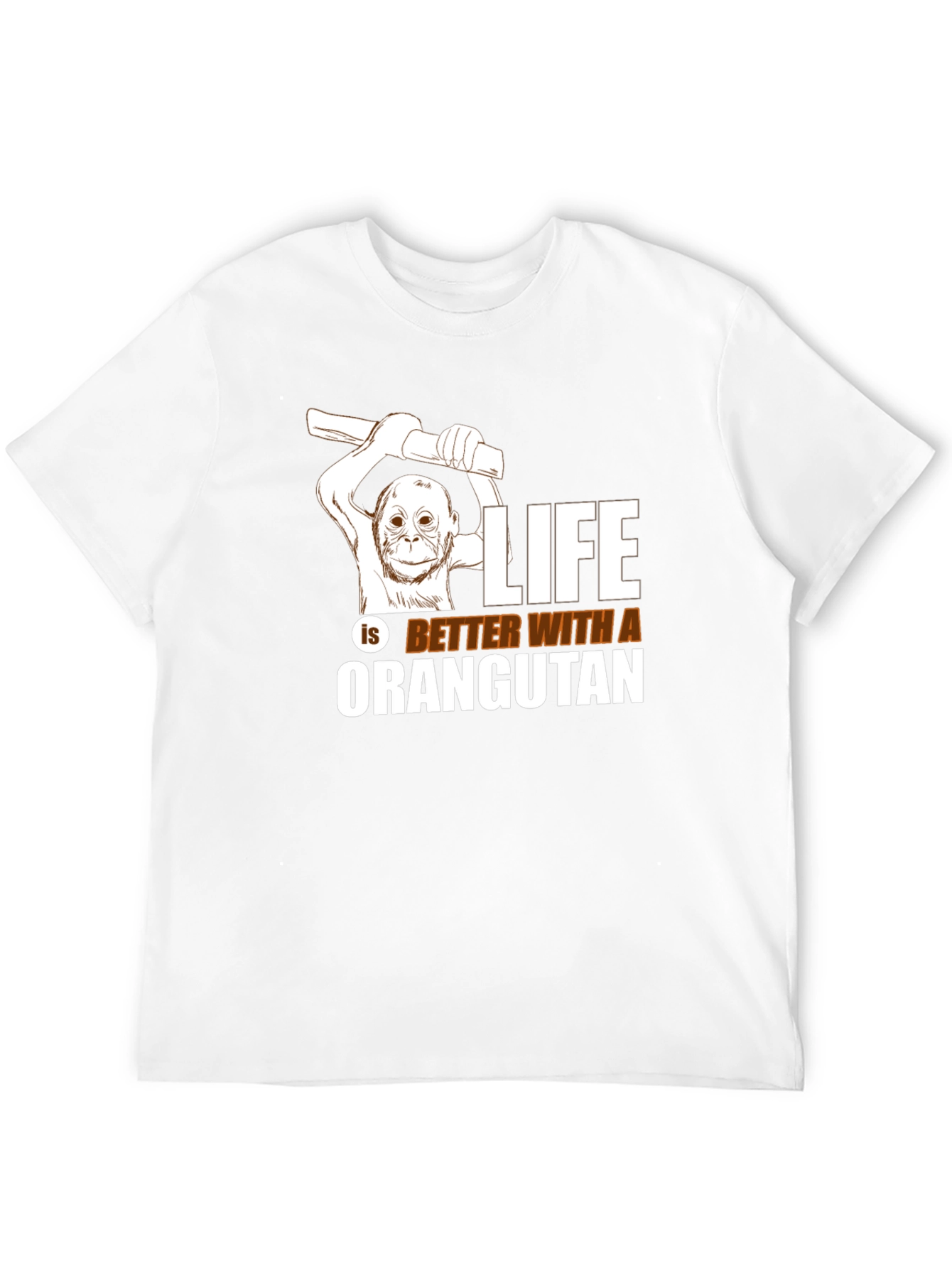 Black Orangutan Graphic Tee - Life is Better T-Shirt view 12