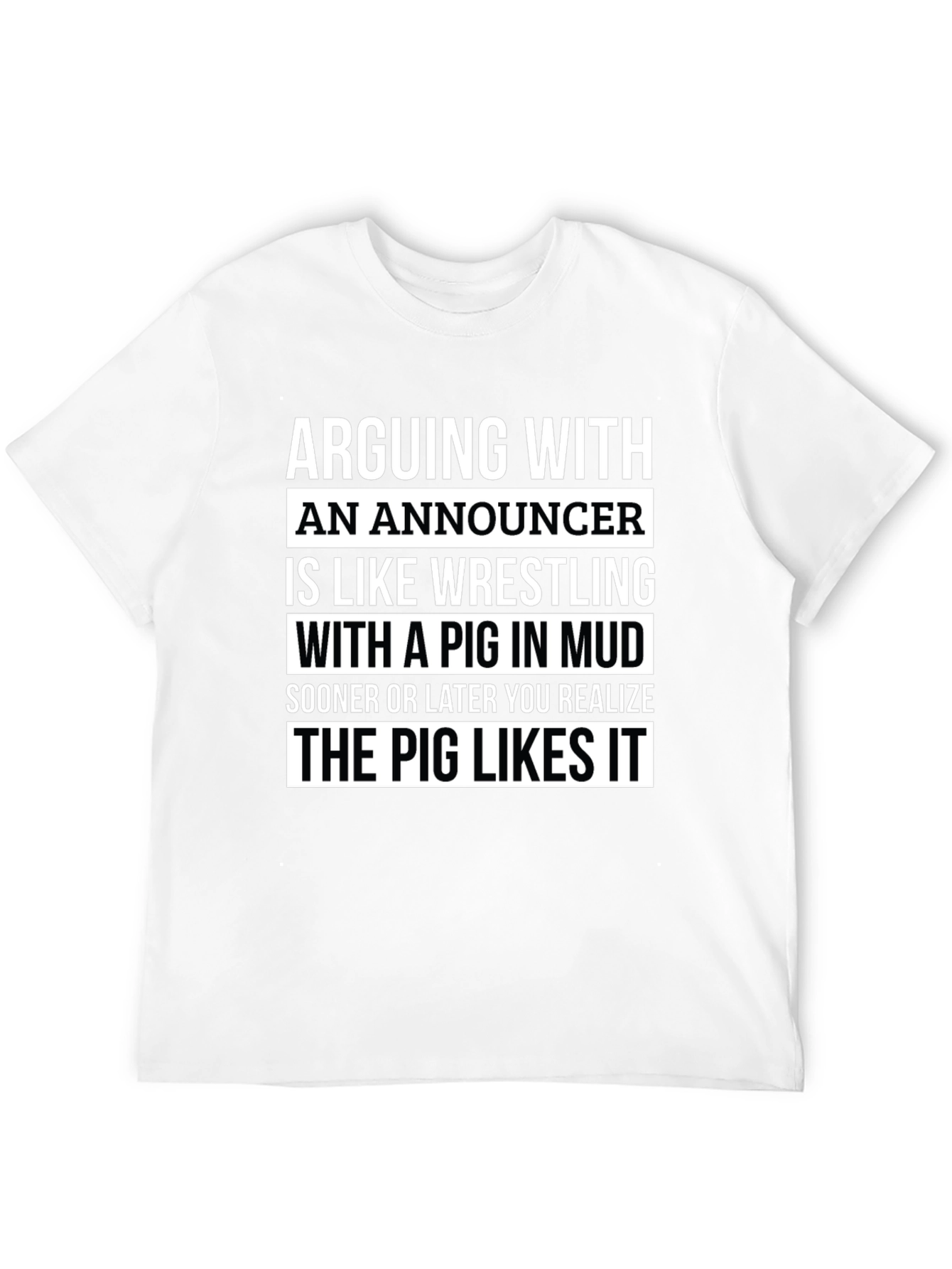 Black Announcer Pig T-Shirt view 12
