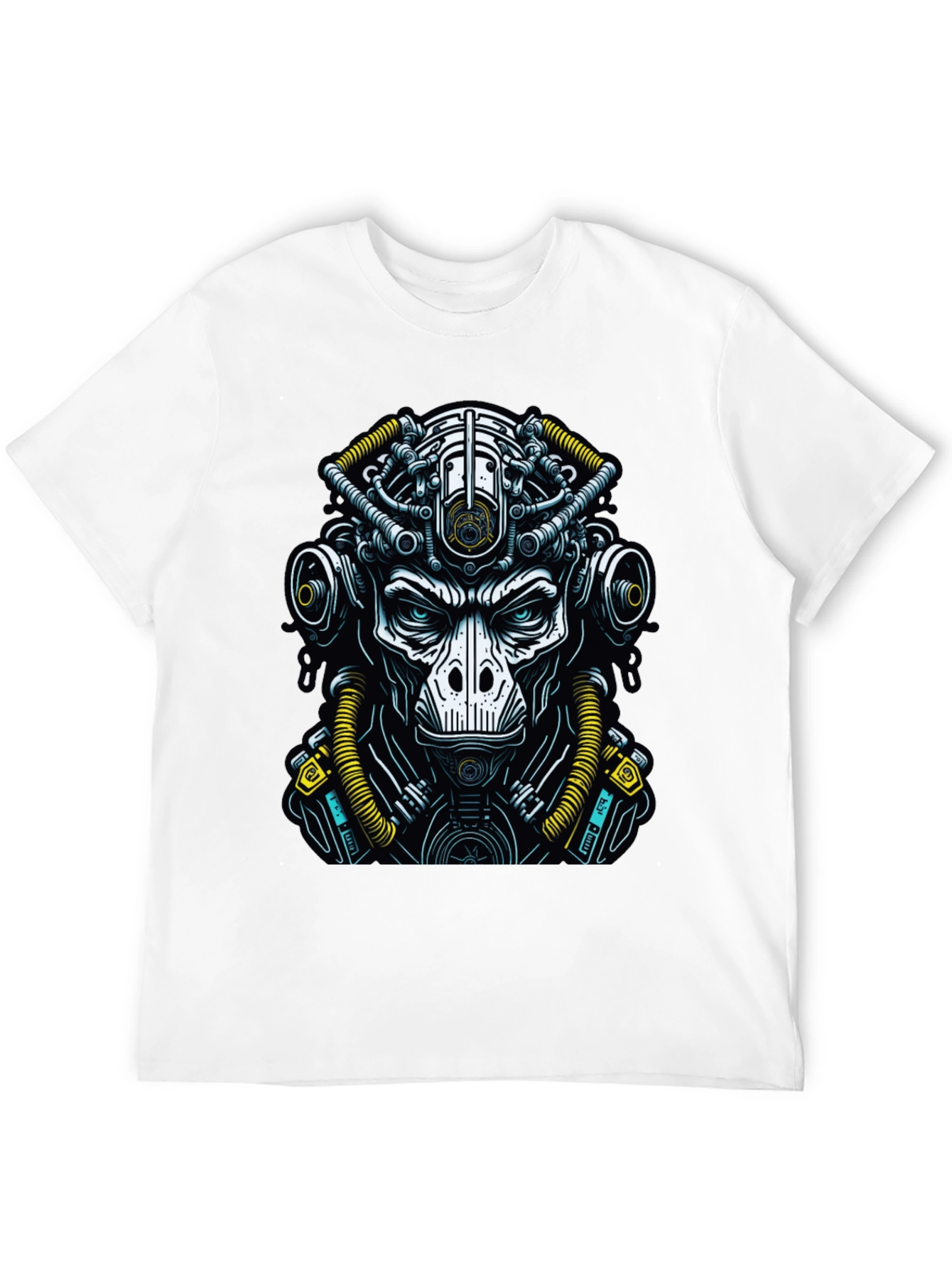 Black Cyberpunk Ape T-Shirt - Unique Graphic Tee view 12