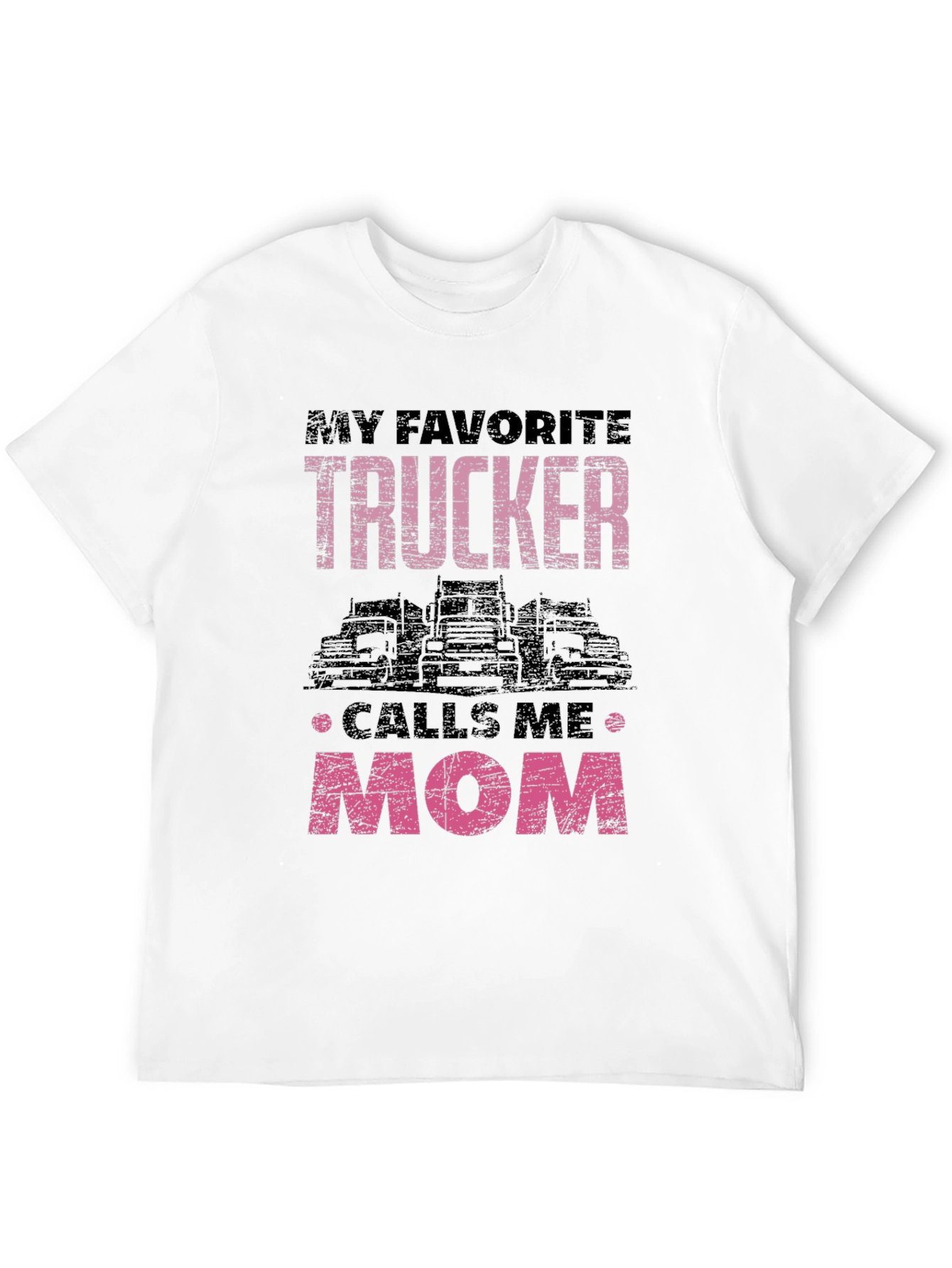 Black My Favorite Trucker Calls Me Mom T-Shirt view 12