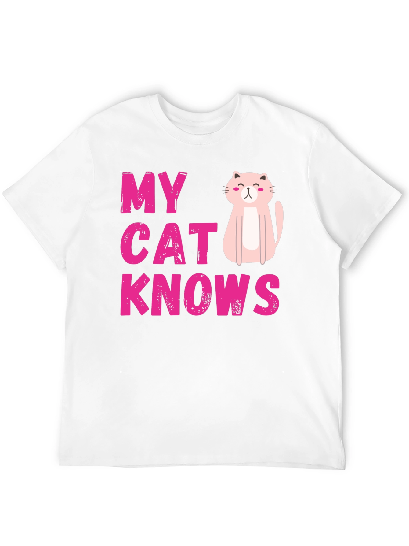 Black My Cat Knows T-Shirt - Cute Pink Graphic Tee view 12