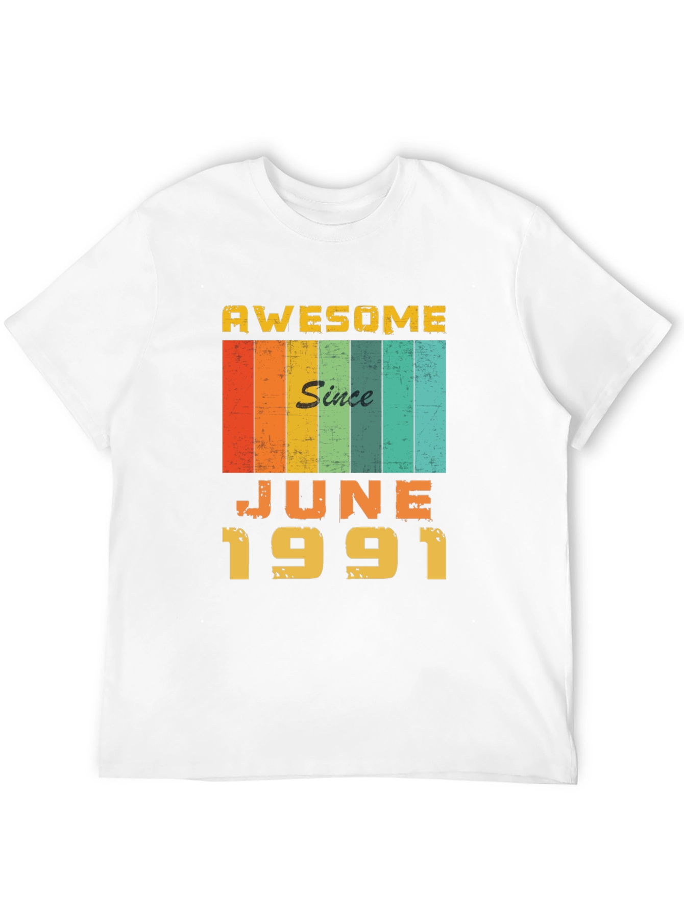 Black Awesome Since June 1991 Birthday T-Shirt view 12