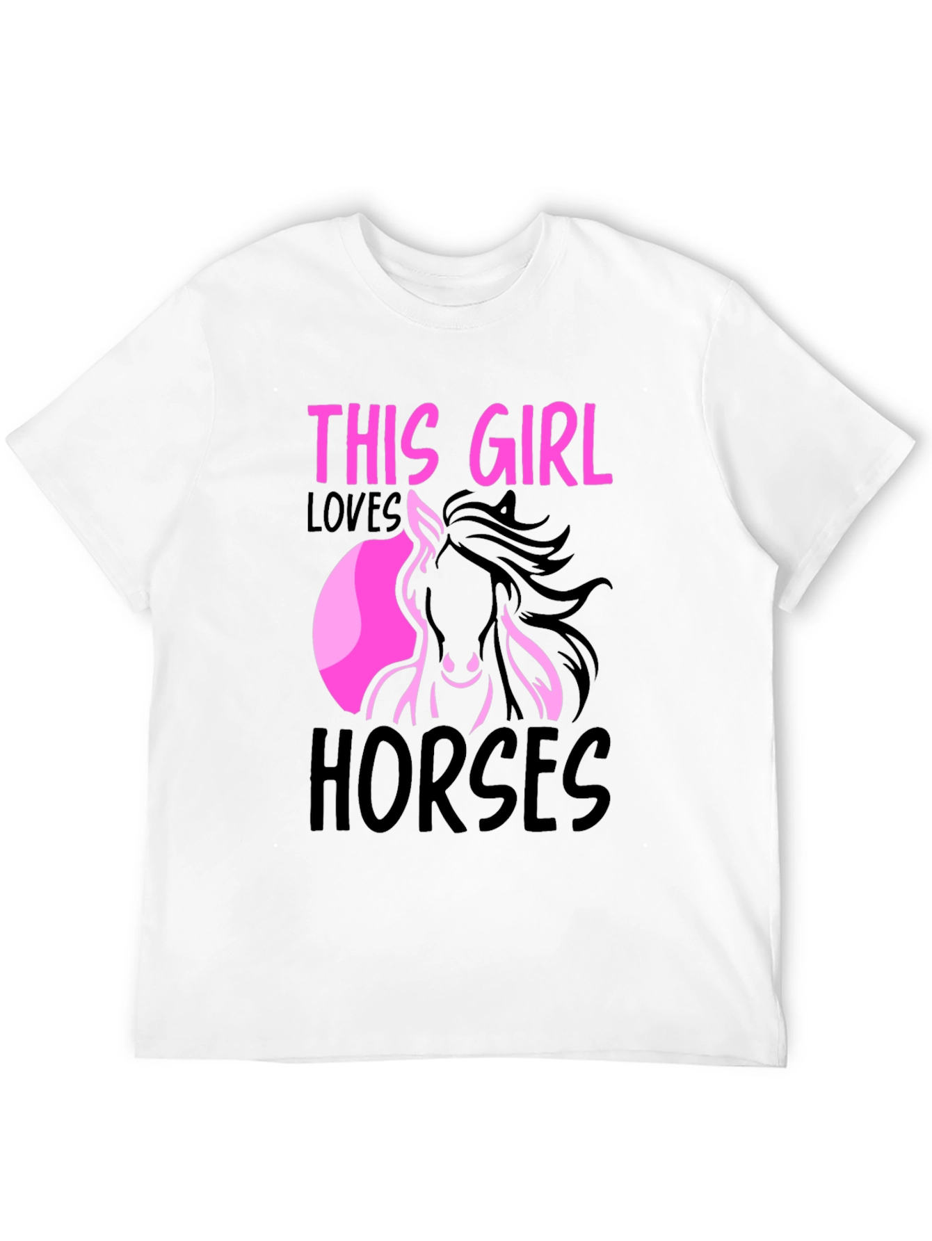 Black This Girl Loves Horses Graphic Tee view 12