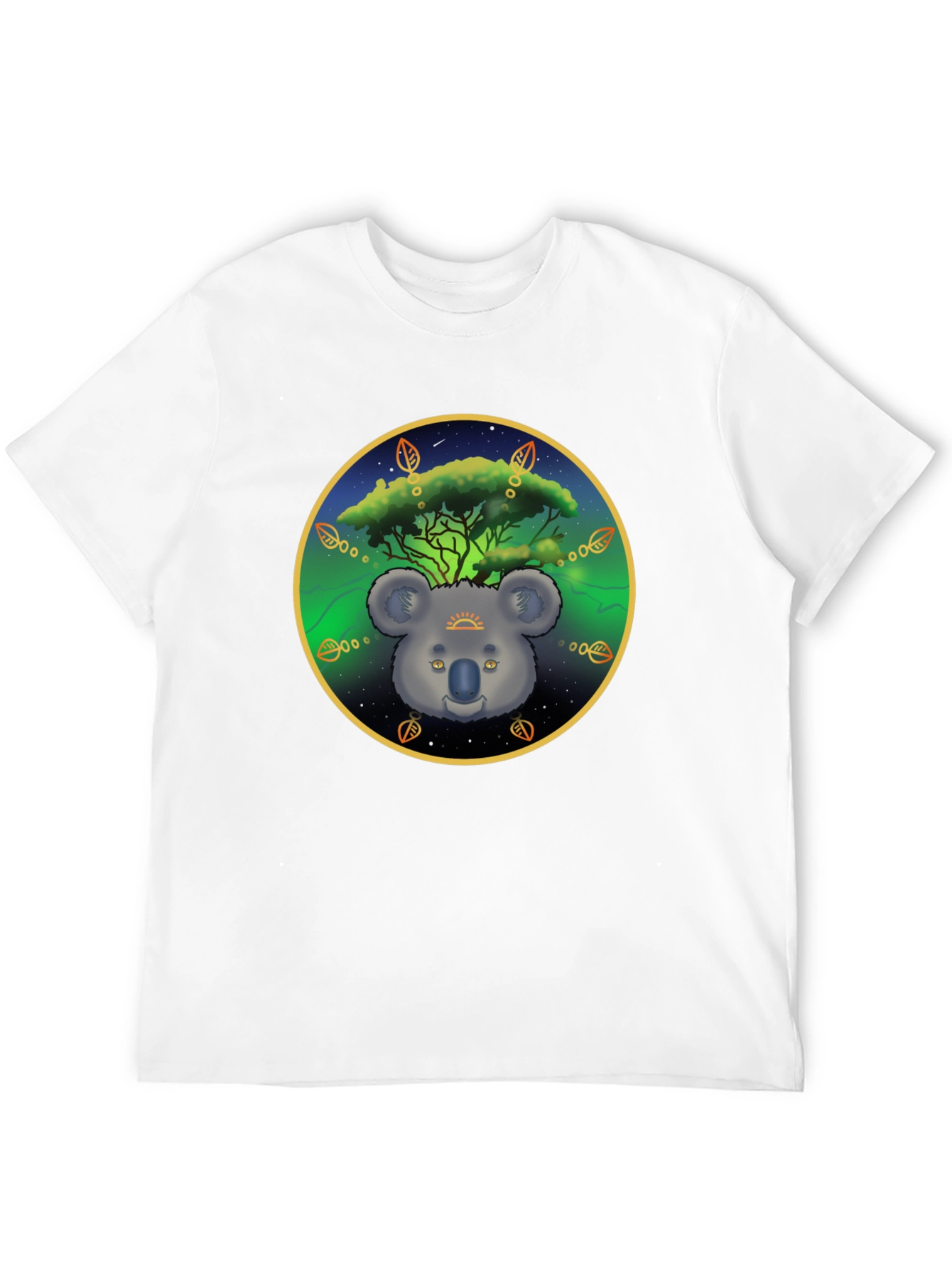 Black Koala Tree Graphic Tee - Unisex Black T-Shirt view 12