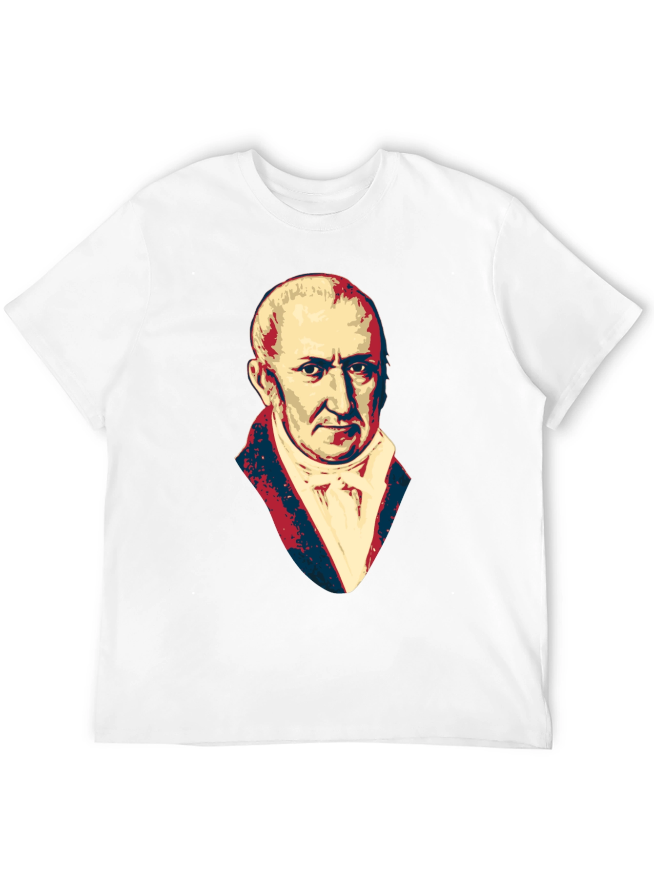 Black Men's Black T-Shirt with Portrait Graphic view 12