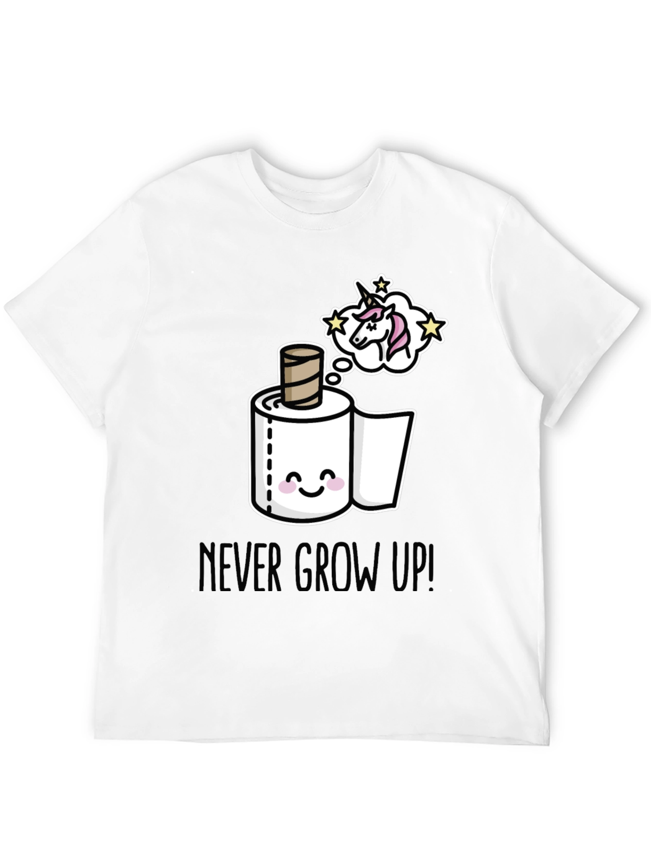 Black Never Grow Up T-Shirt: Unicorn Toilet Paper Dream view 12