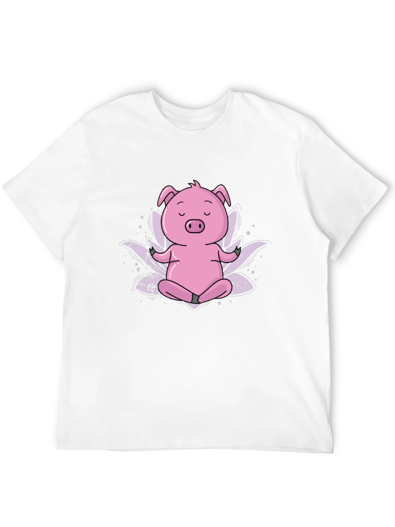 Black Zen Pig Black T-Shirt - Meditating Cartoon Animal view 12