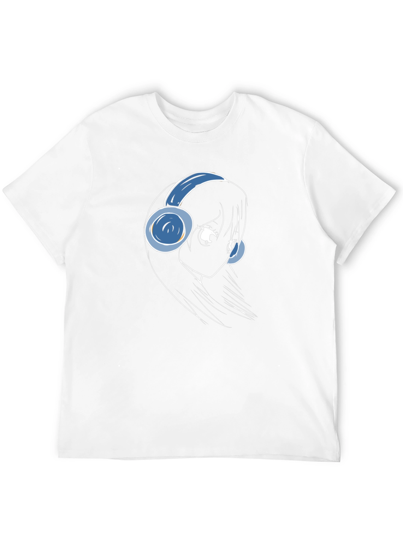 Black Anime Girl Headphones T-Shirt - Black view 12
