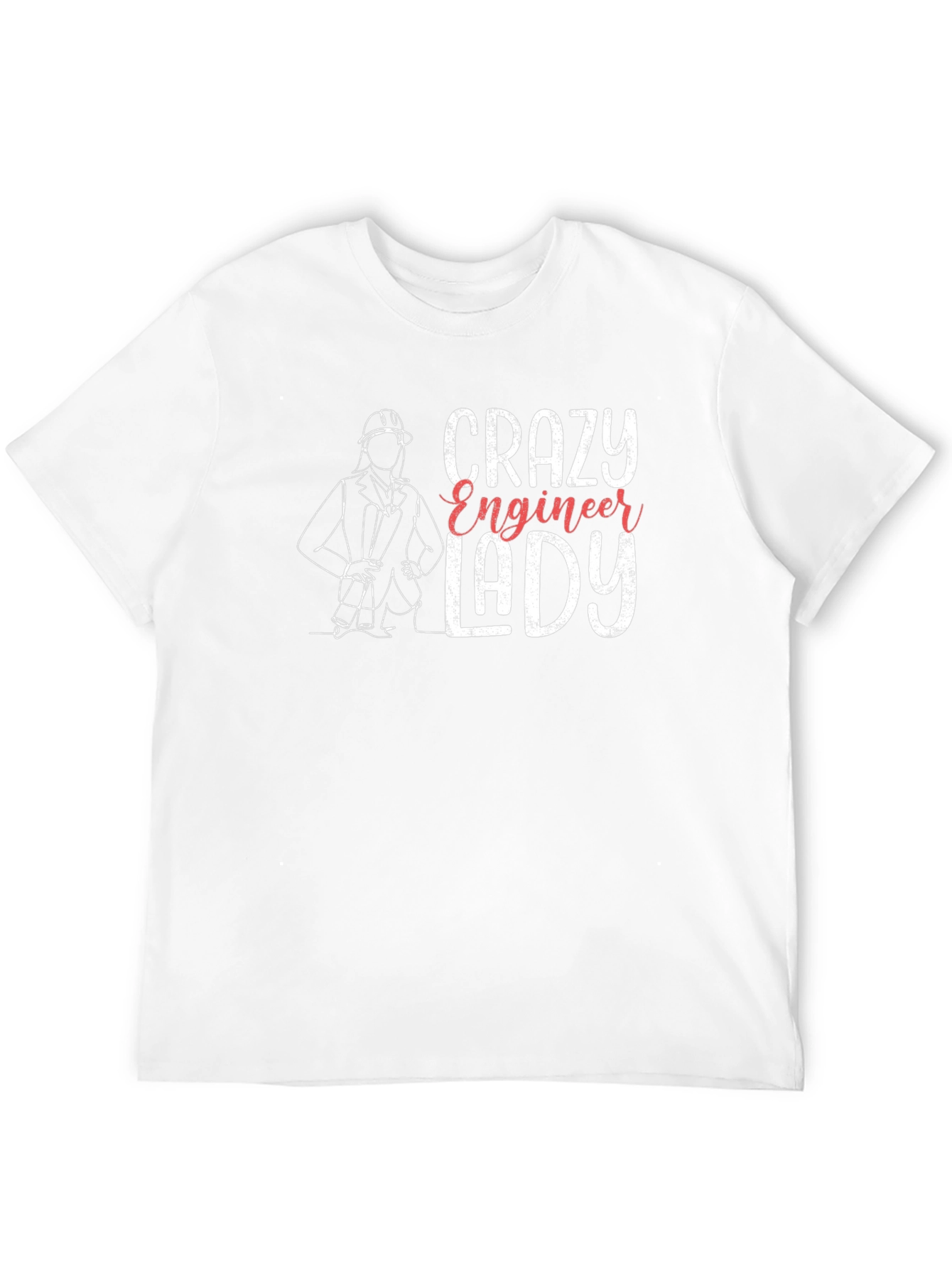Black Crazy Engineer Lady T-Shirt - Black Tee view 12