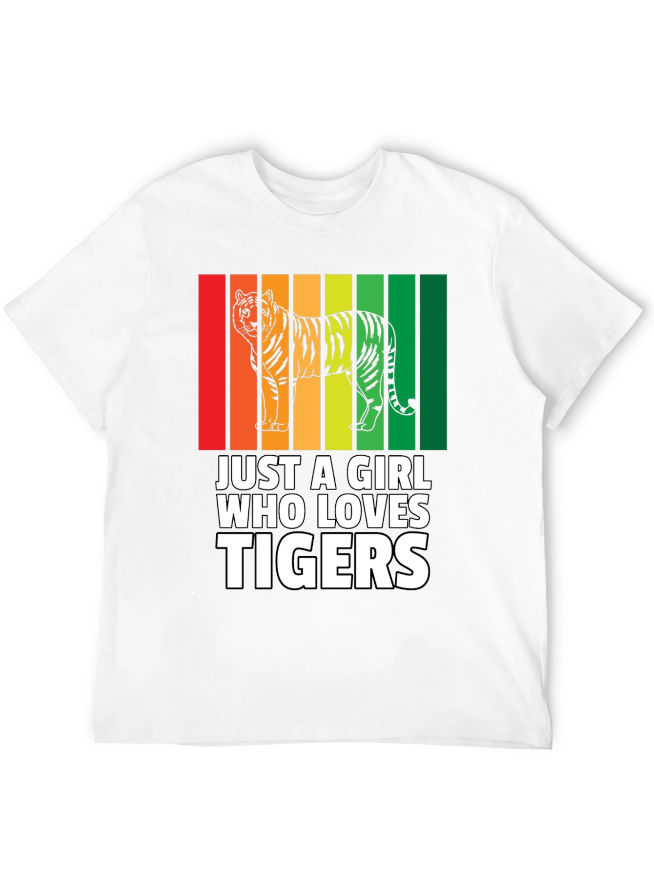 Black Just a Girl Who Loves Tigers T-Shirt view 12