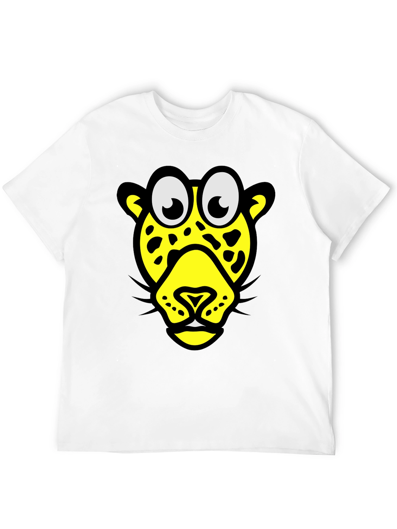 Black Funky Leopard Graphic Tee - Black Cotton T-Shirt view 12