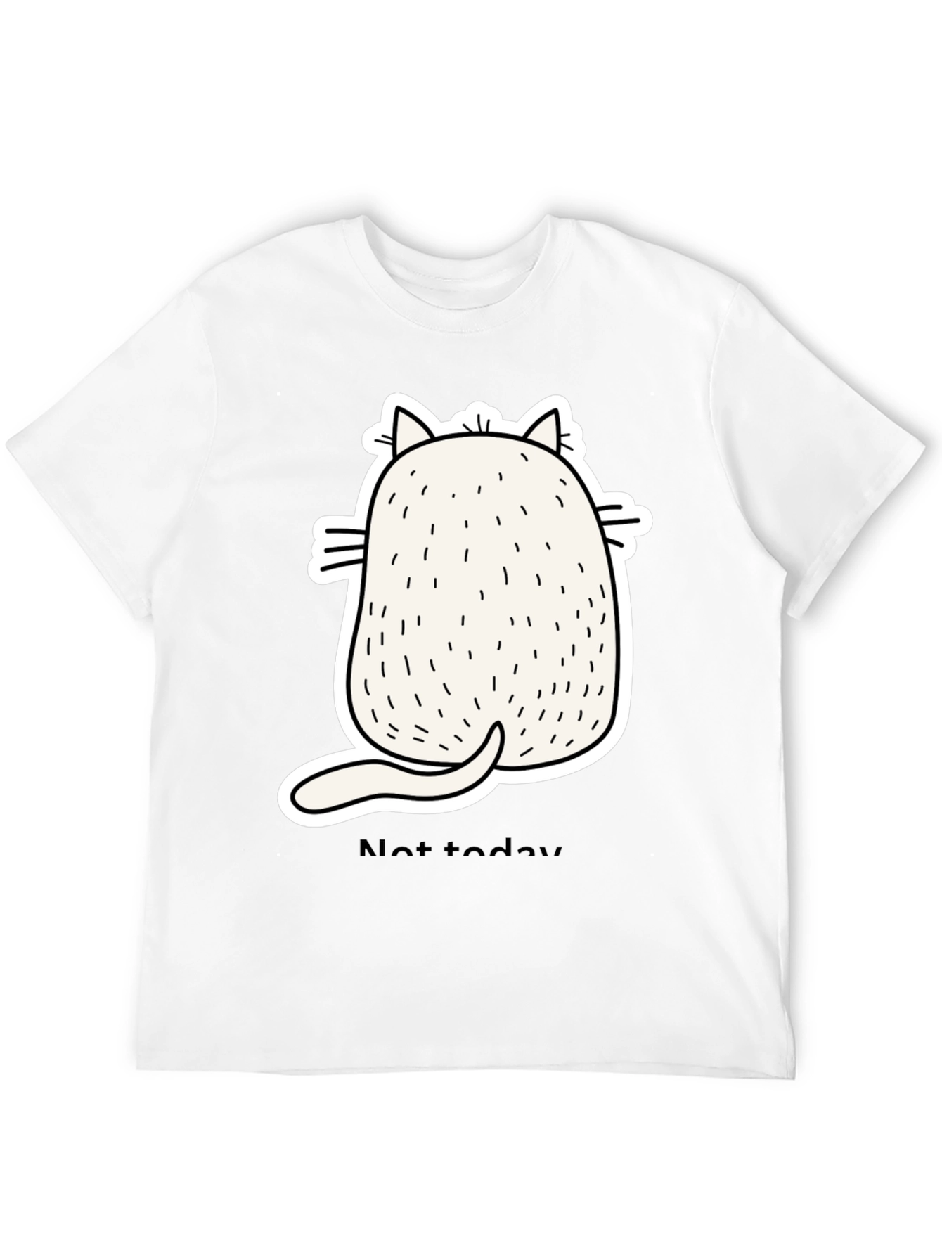 Black Funny Cat Back View Black T-Shirt - Not Today view 12