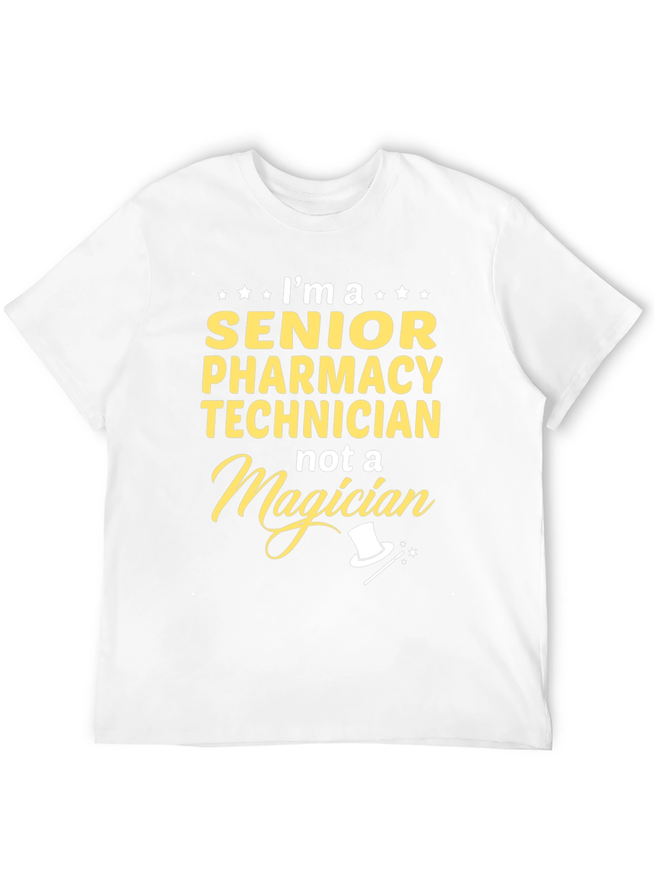 Black Senior Pharmacy Technician T-Shirt - Not a Magician Tee view 12
