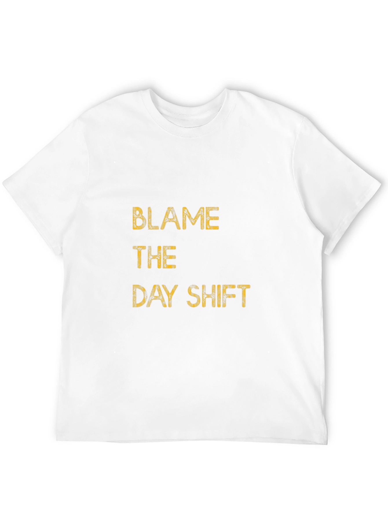 Black Blame the Day Shift Graphic Tee - Black Cotton T-Shirt view 12
