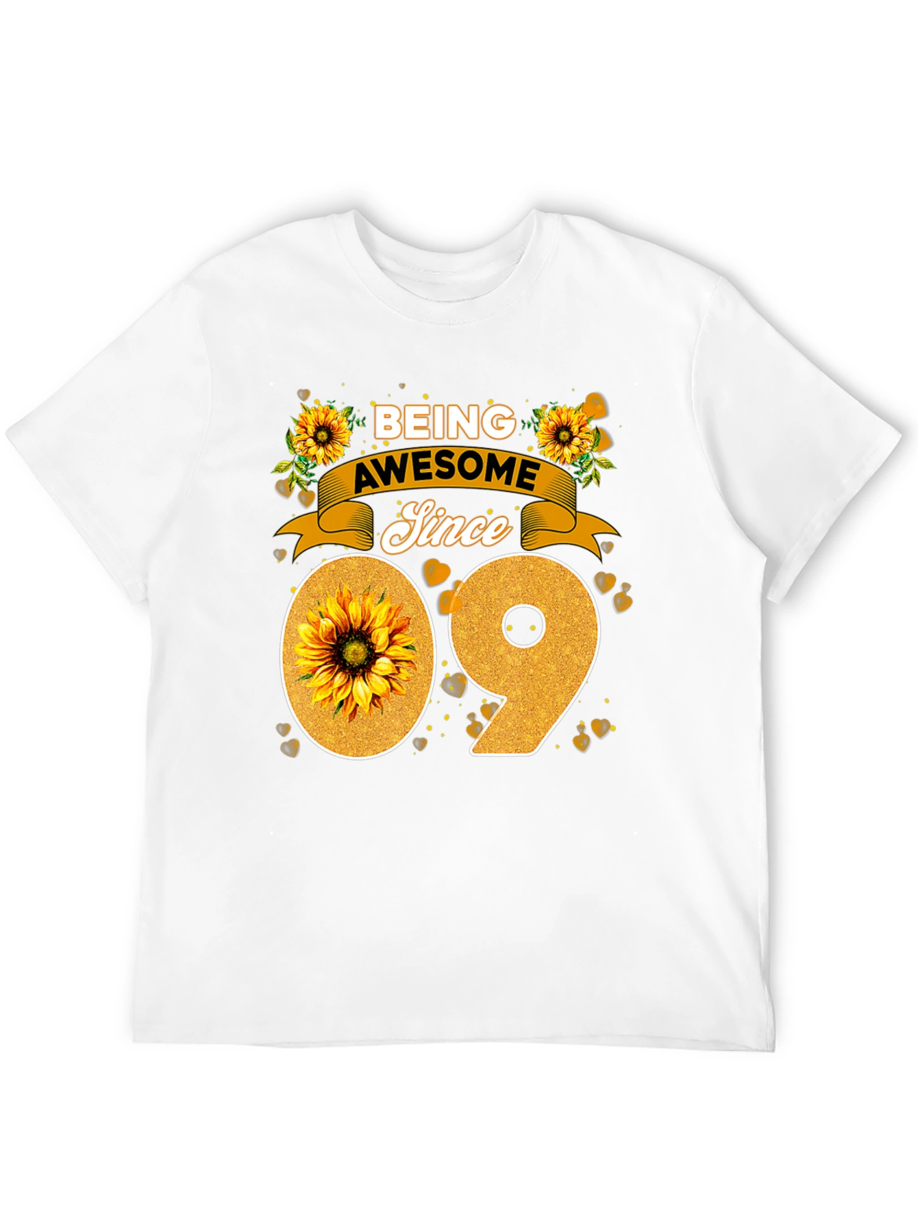 Black Being Awesome Since 09 Sunflower Tee view 12