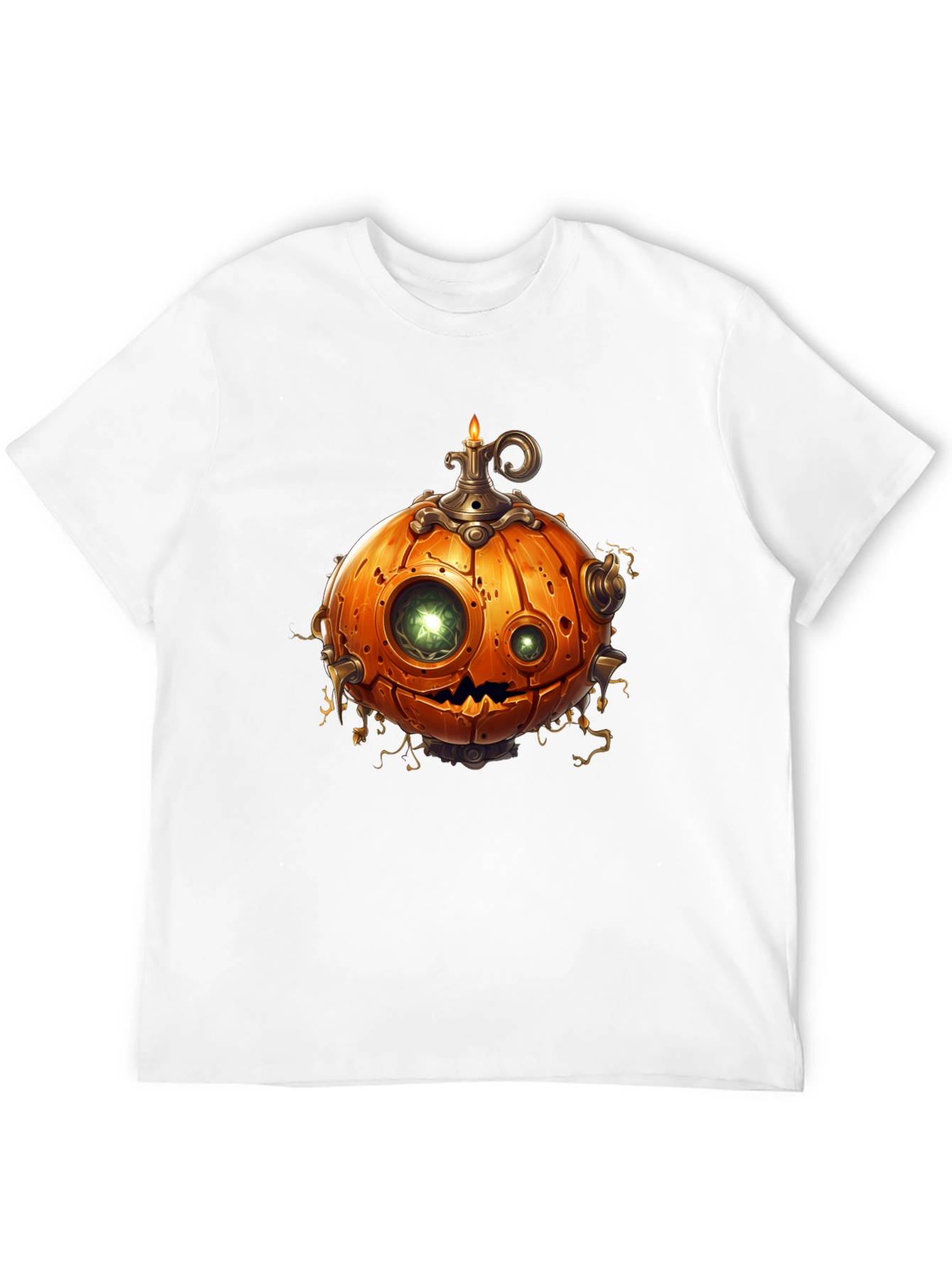 Black Steampunk Pumpkin T-Shirt - Halloween Style view 12