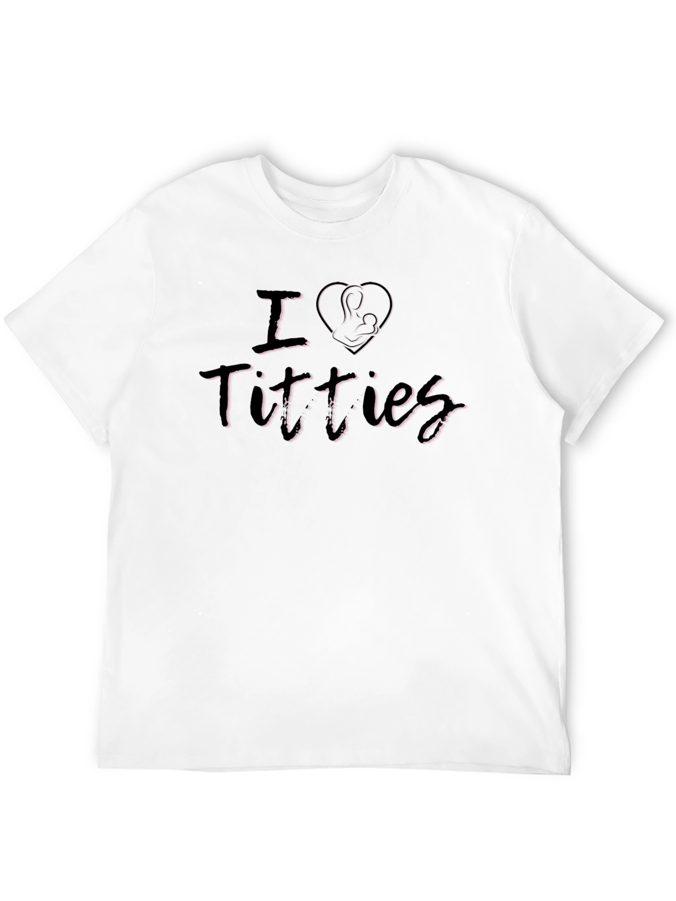 Black I Love Titties Breastfeeding Humor Graphic T-Shirt view 12