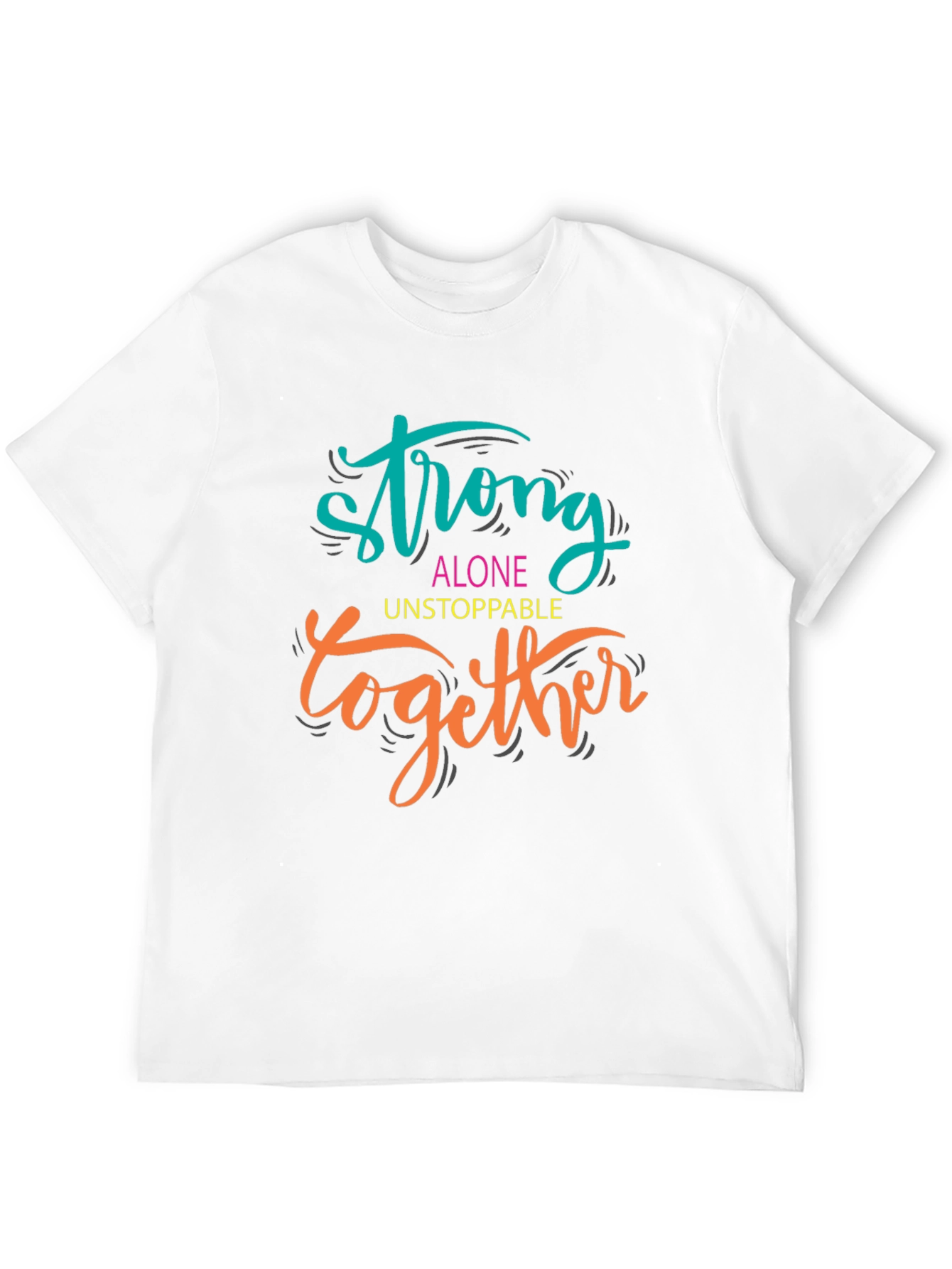 Black Motivational Strong Together Graphic Tee view 12