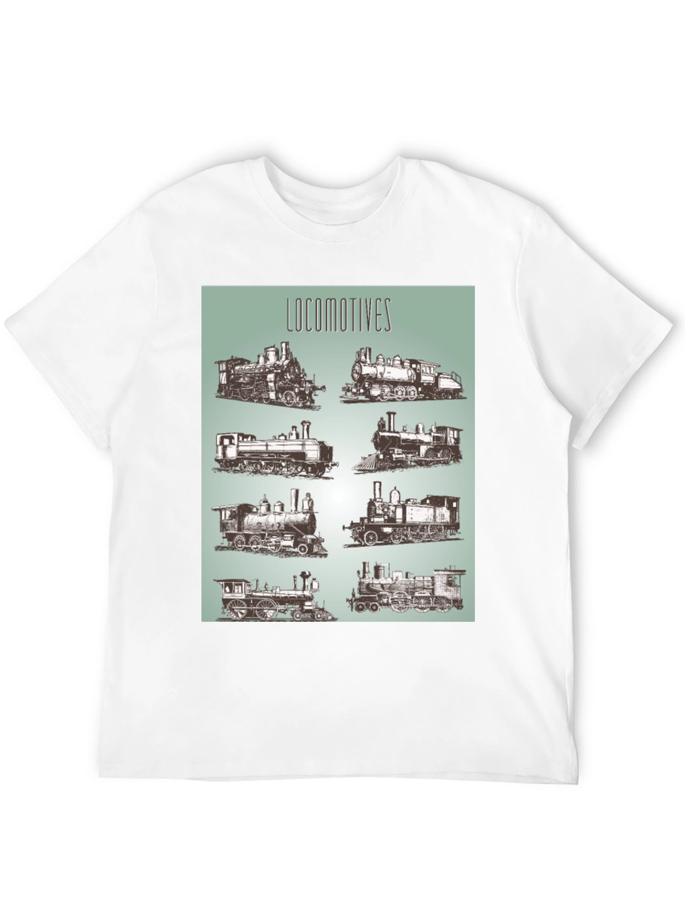 Black Locomotive Train Graphic Tee - Black Cotton T-Shirt view 12