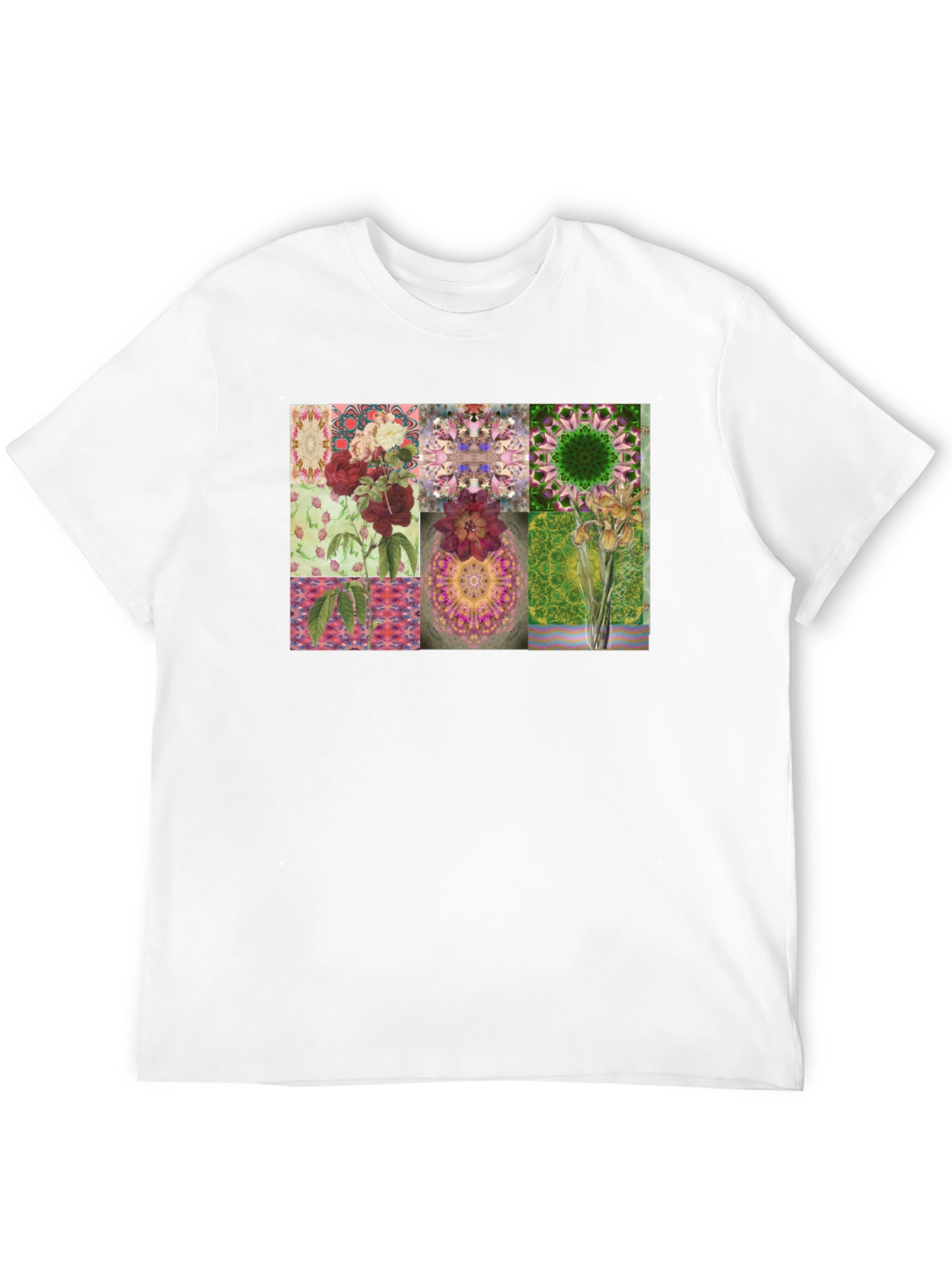 Black Floral Collage Print Black T-Shirt view 12