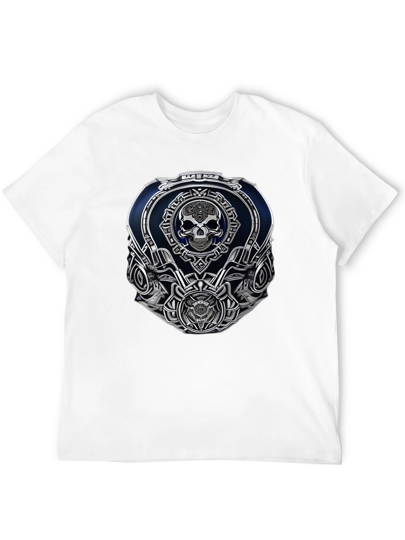 Black Skull Emblem Graphic Tee - Black Casual Wear view 12