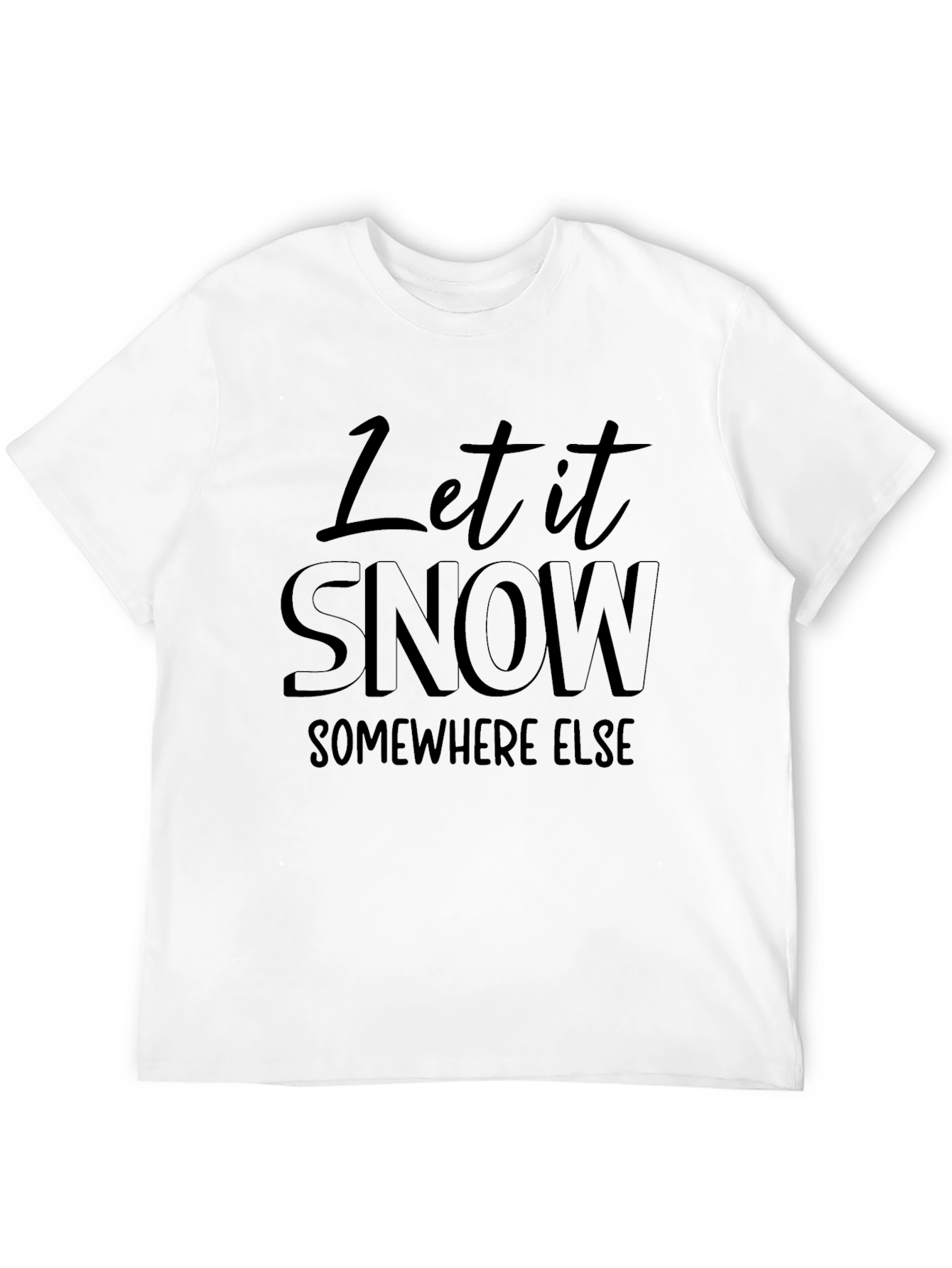 Black Let it Snow Graphic Tee - Black Crew Neck view 12
