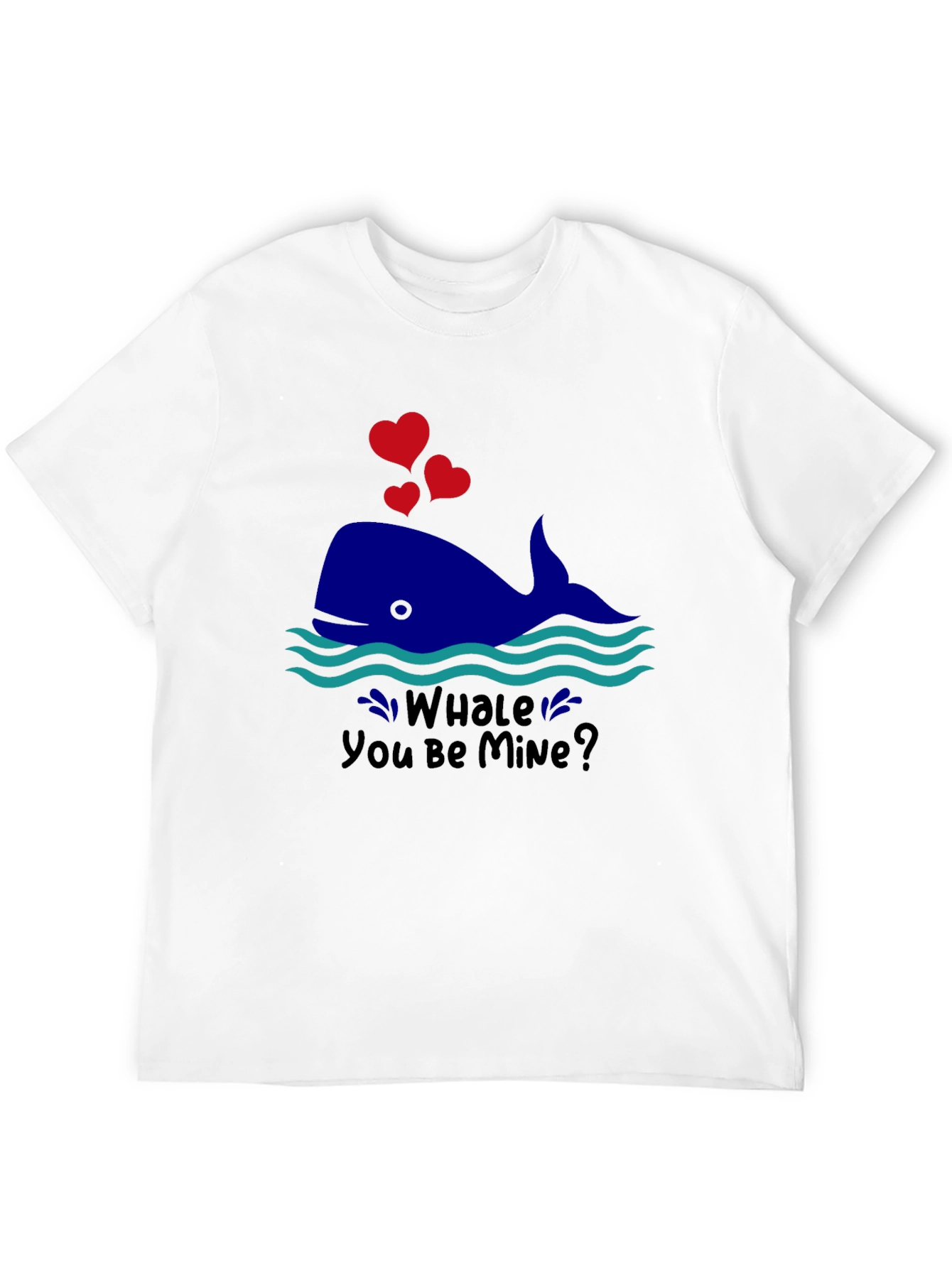 Black Whale You Be Mine Valentine's T-Shirt view 12