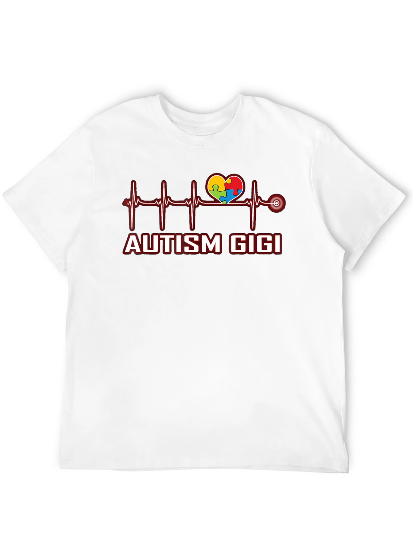 Black Autism Gigi Heartbeat T-Shirt view 12