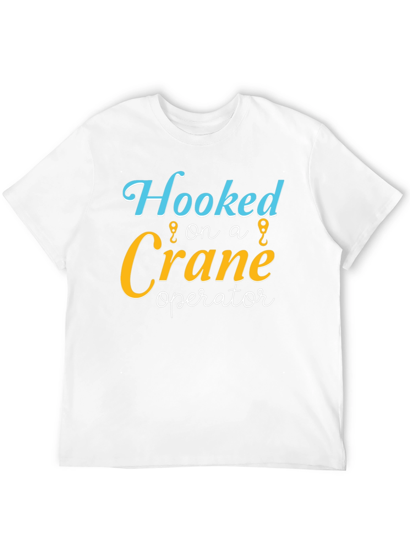 Black Hooked on a Crane Operator Novelty T-Shirt view 12