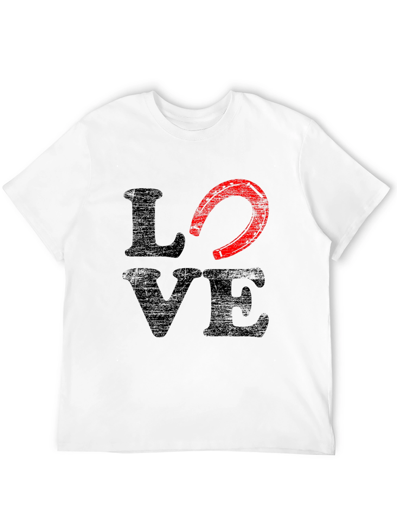 Black Love Horseshoe Graphic Tee - Black Cotton Blend view 12