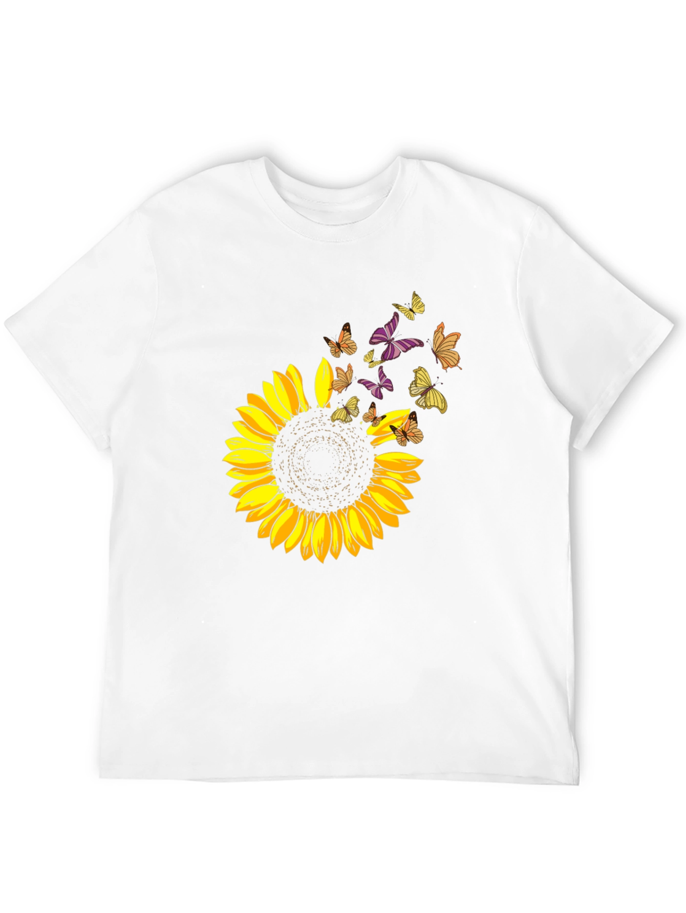 Black Sunflower Butterfly Graphic Tee view 12