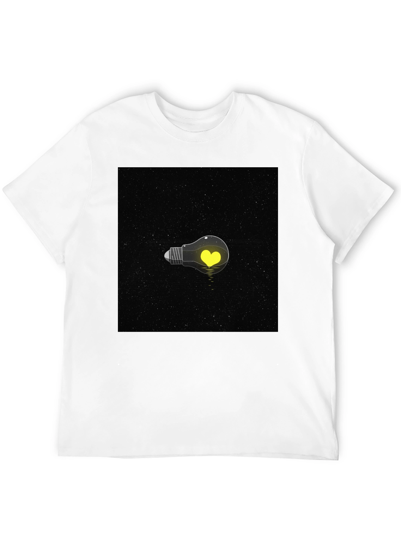 Black Heart Lightbulb T-Shirt - Black Graphic Tee view 12