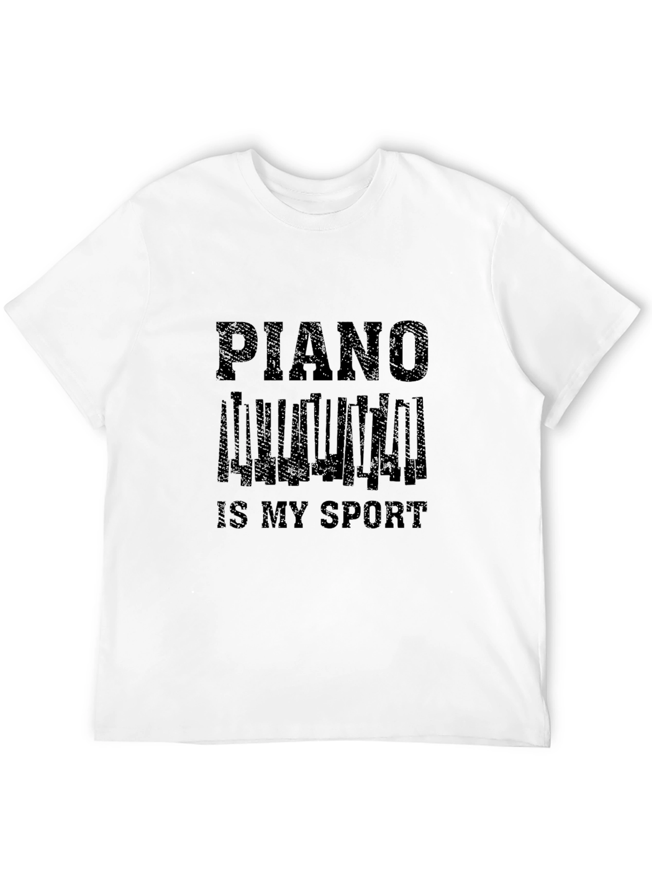 Black Piano Is My Sport T-Shirt - Black Cotton Tee view 12