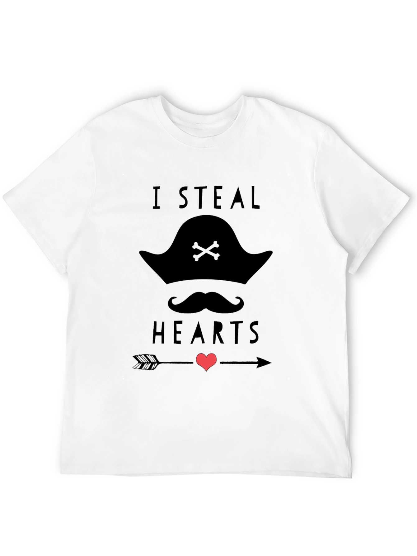 Black I Steal Hearts Pirate Graphic T-Shirt view 12