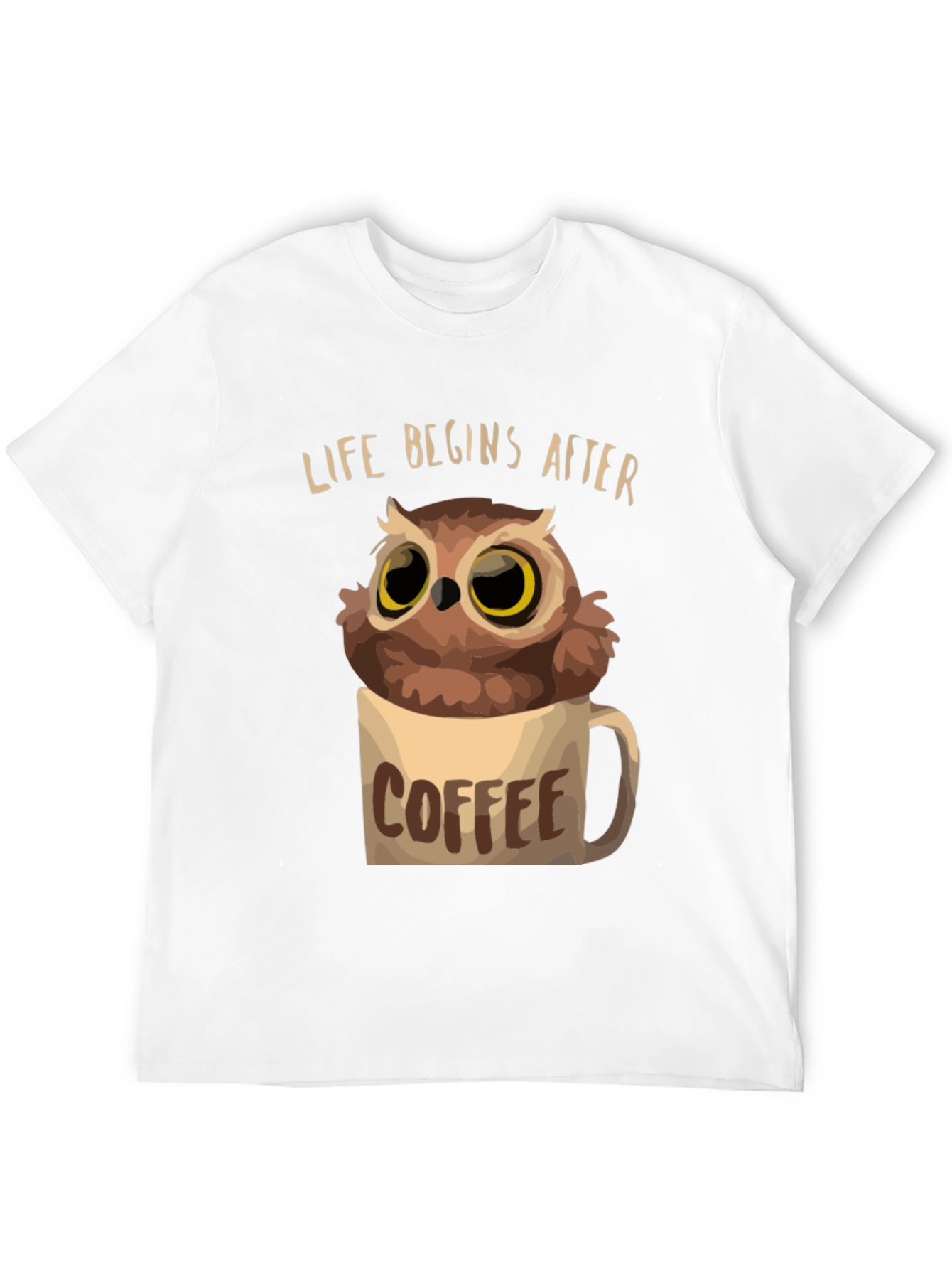 Black Life Begins After Coffee Owl T-Shirt view 12