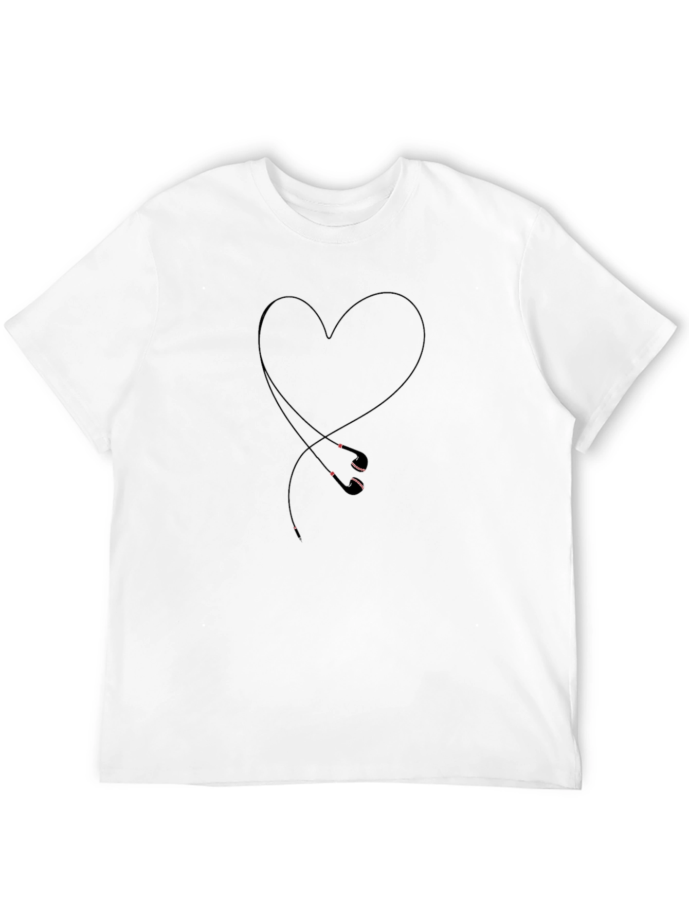 Black Heart Headphones Graphic Tee - Love Your Music! view 12