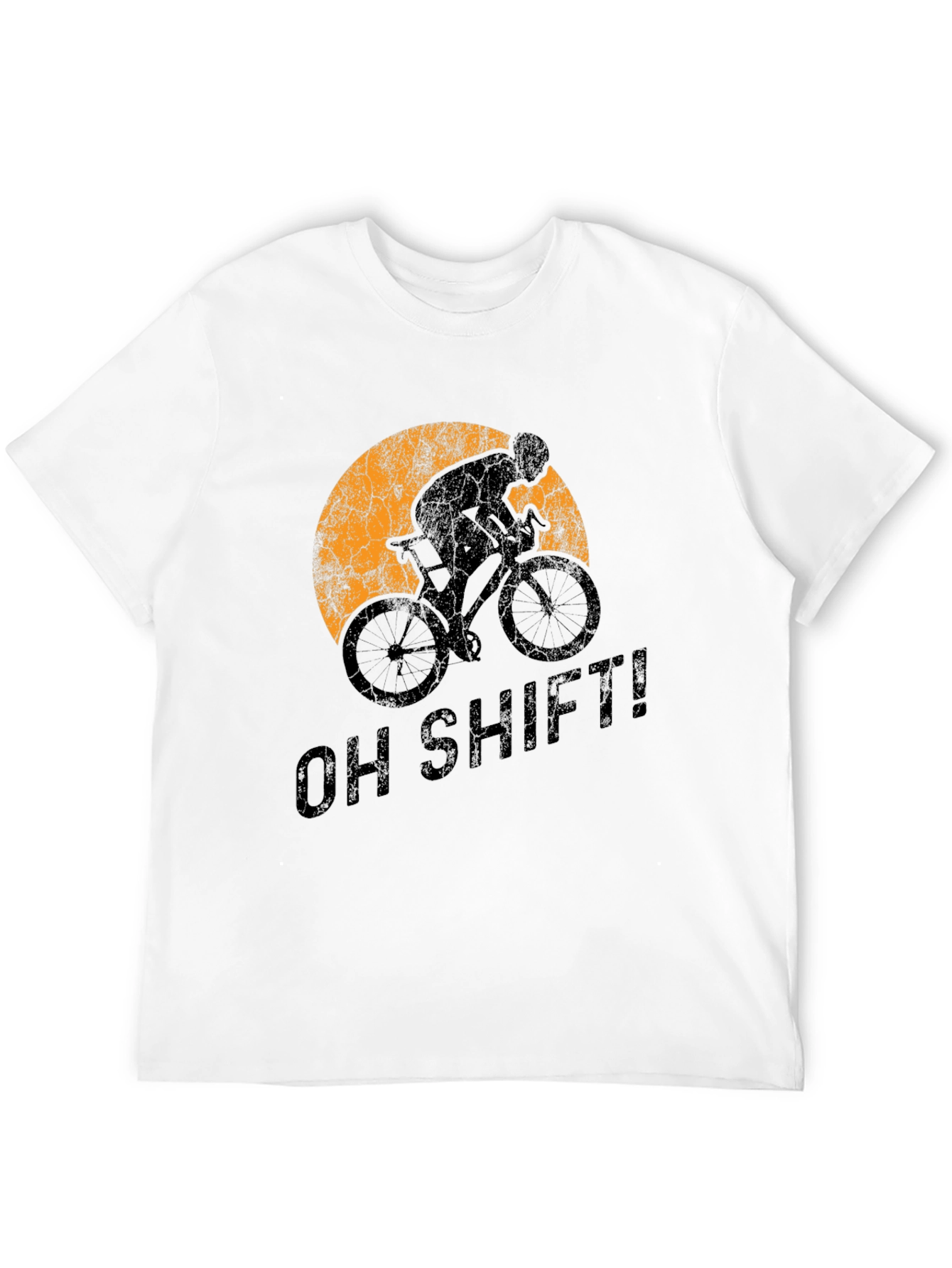 Black Oh Shift! Cycling T-Shirt - Sporty Graphic Tee view 12