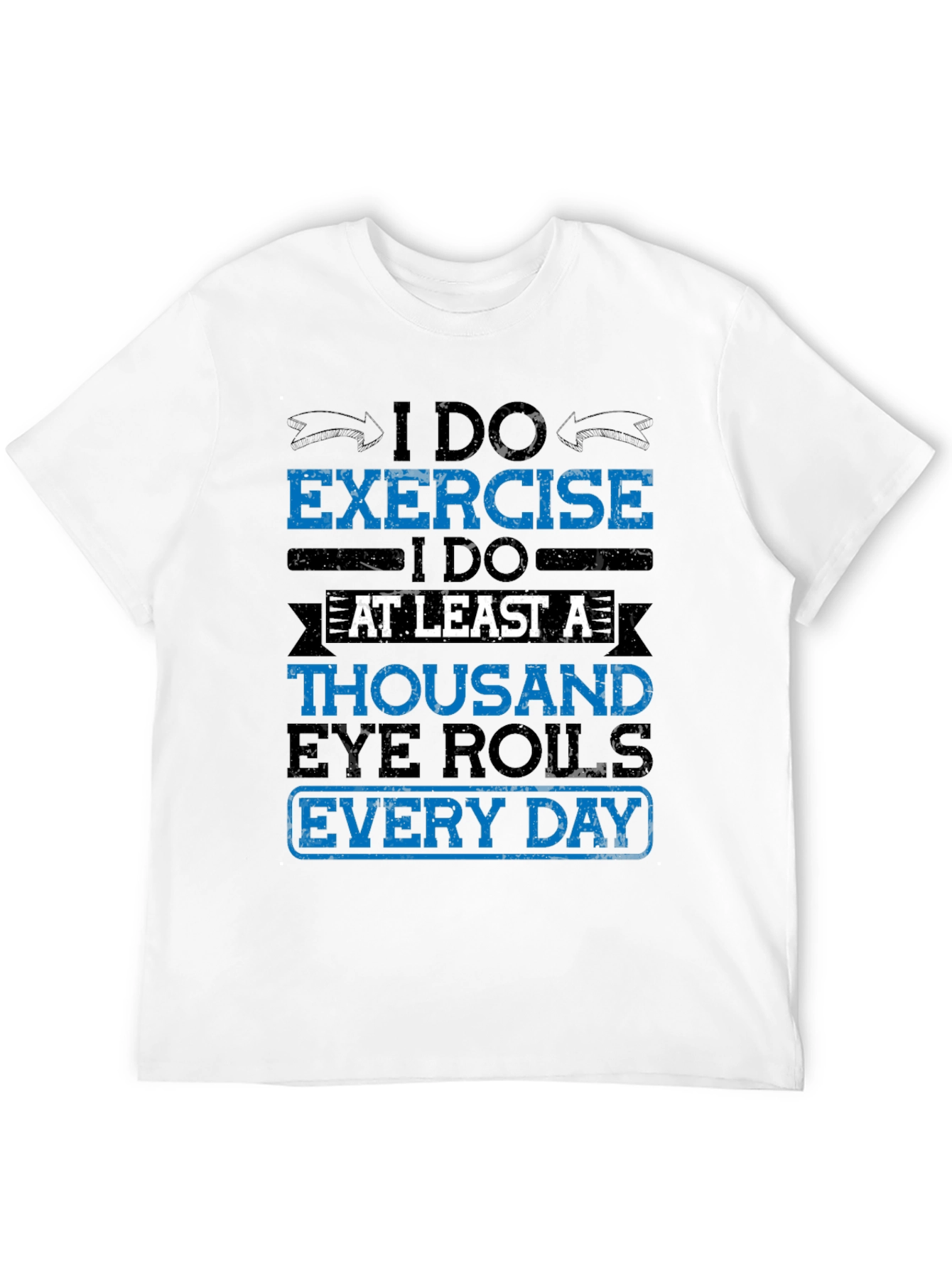 Black Funny Exercise Eye Roll T-Shirt view 12