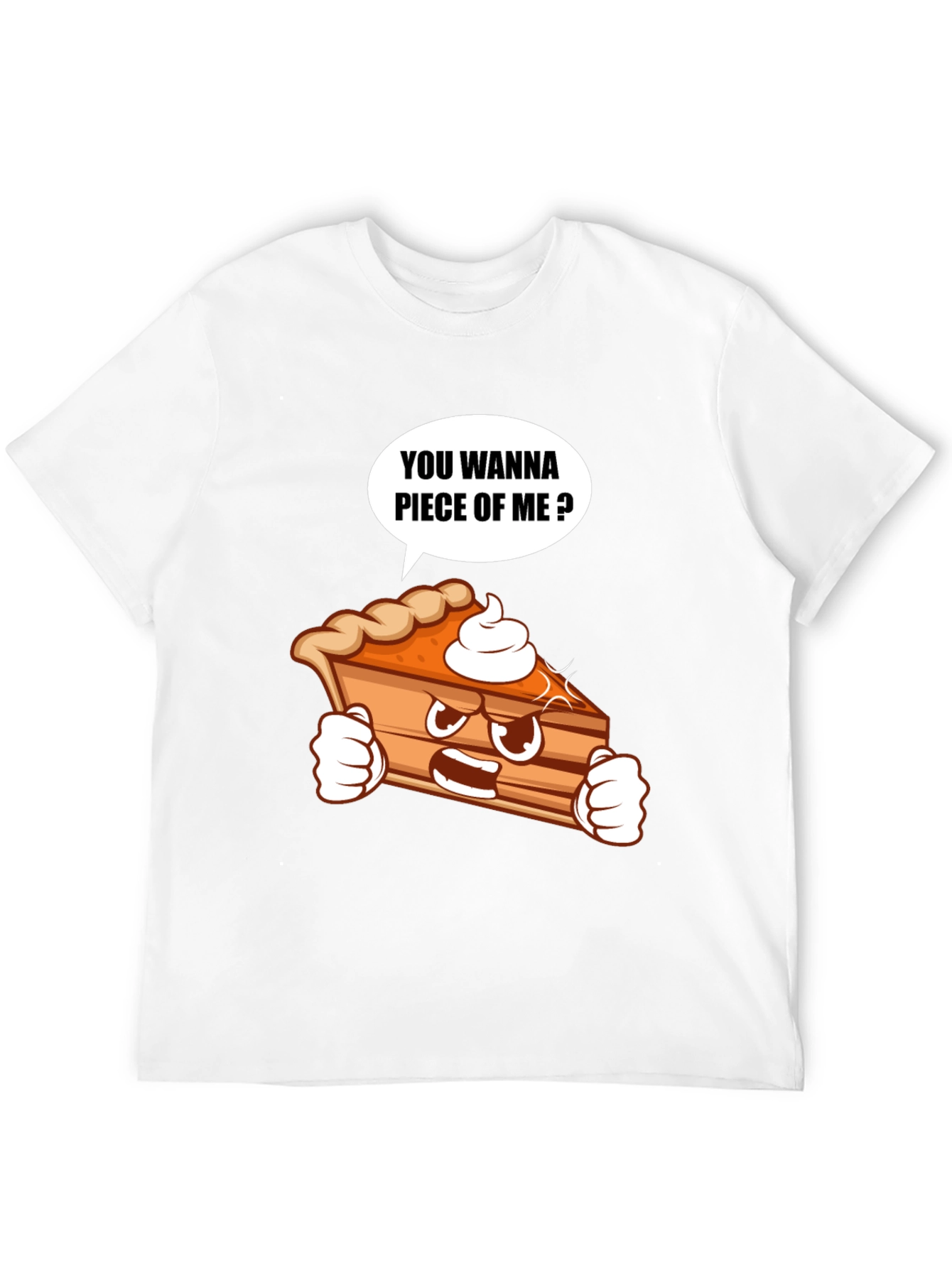 Black Funny Pie Slice Cartoon Graphic T-Shirt view 12
