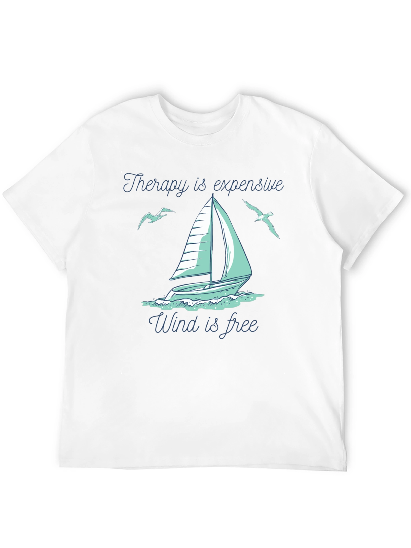 Black Therapy Is Expensive Wind Is Free Black T-Shirt view 12